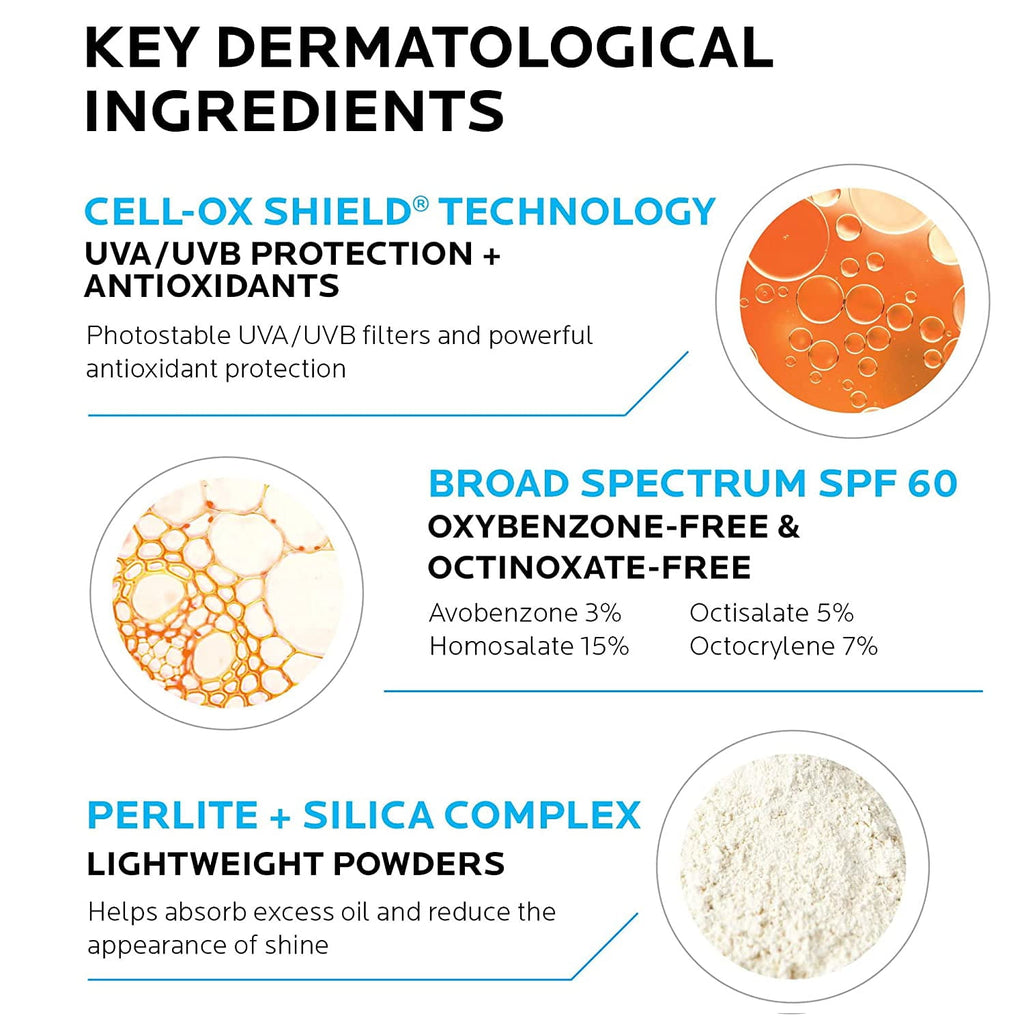La Roche-Posay Anthelios Clear Skin Dry Touch Facial Sunscreen SPF 60 Oil-Free for All Skin Types,1.7 fl oz