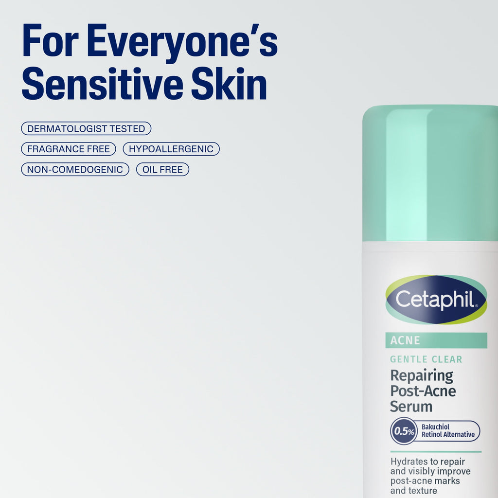 Cetaphil Gentle Clear Repairing Post-Acne Serum, Retinol Alternative, Oil Free Serum, Acne-Prone Skin, 1 fl oz
