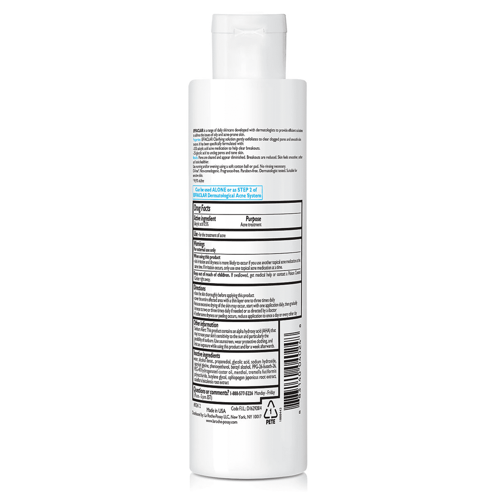La Roche-Posay Effaclar Clarifying Solution Acne Toner with Salycilic Acid for Oily Skin, 6.76 fl oz