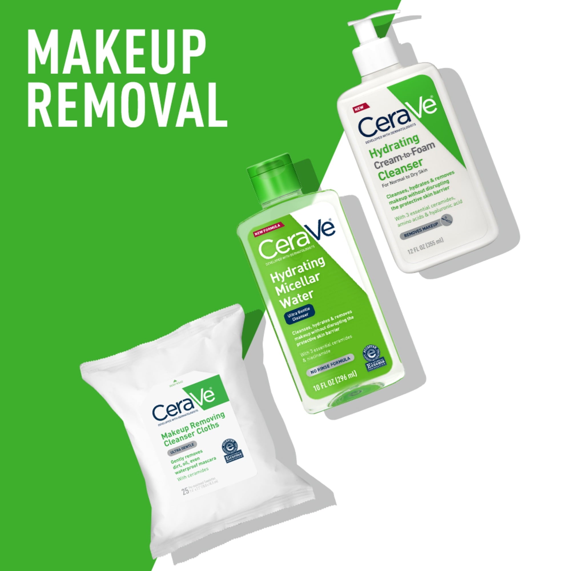 CeraVe 2-in-1 Hydrating & Makeup Removing Micellar Water, 10 fl oz