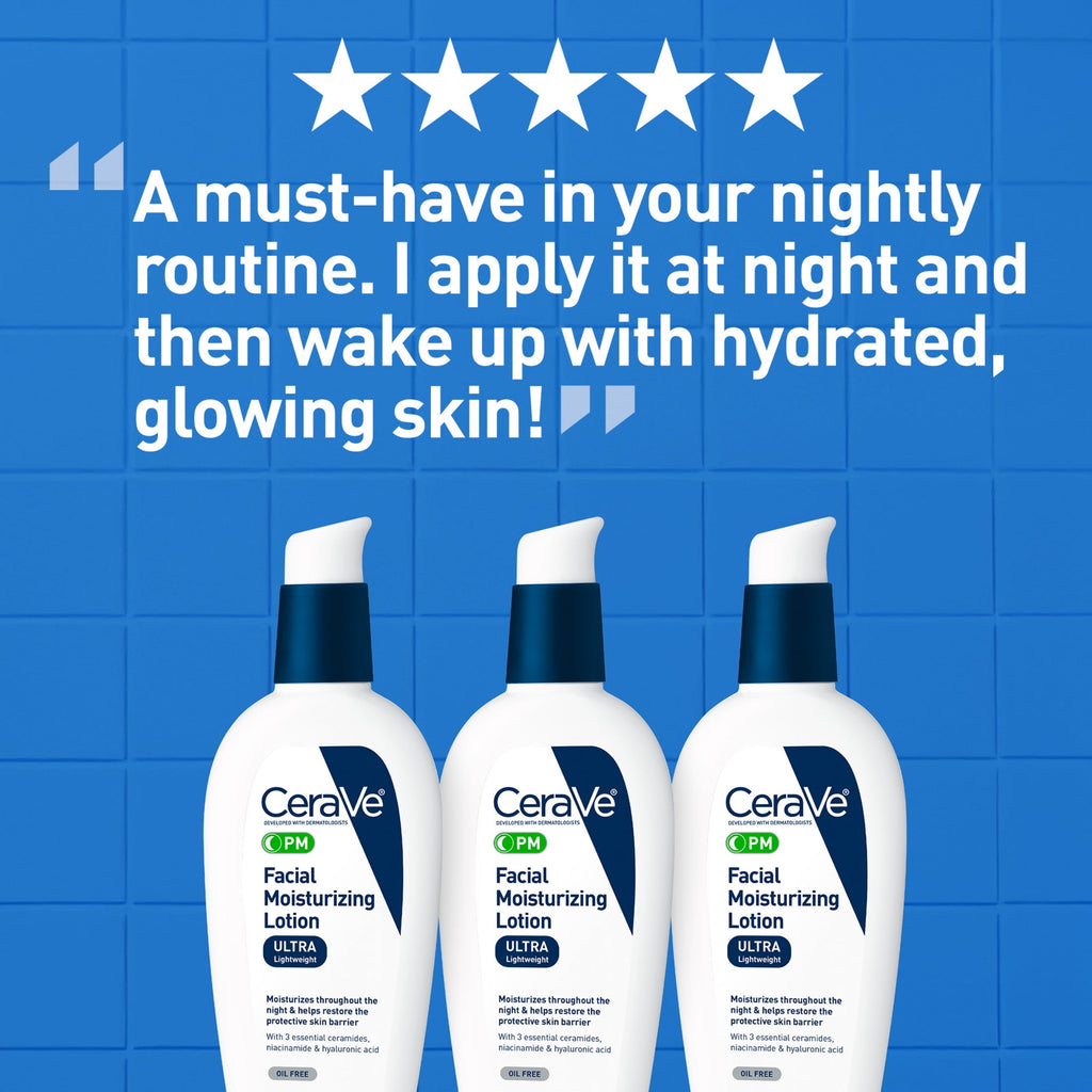 CeraVe PM Facial Moisturizing Lotion Night Cream, 3 fl oz