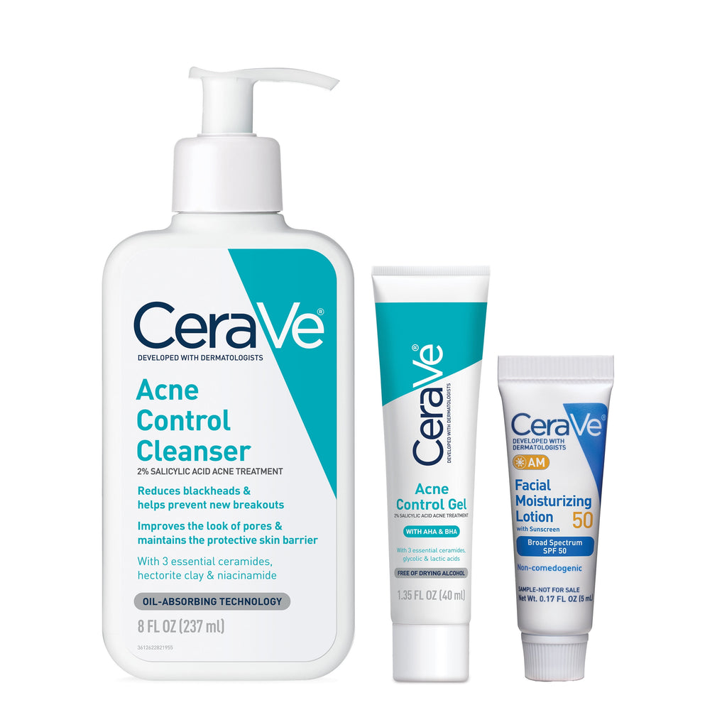 CeraVe Acne Essentials Skincare Set 3-Step Routine for Acne-Prone Skin