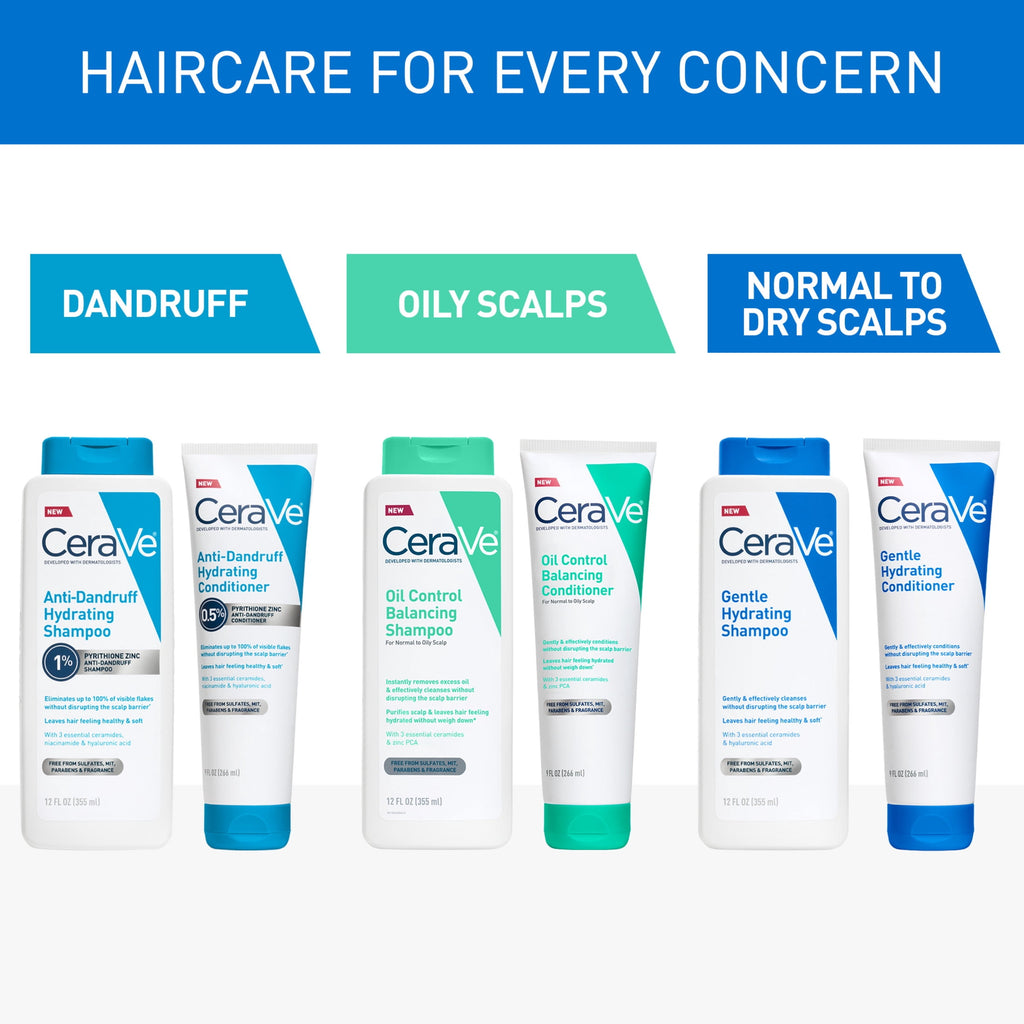 CeraVe Oil Control Balancing Shampoo for Normal to Oily Scalp & Hair, 12 fl oz