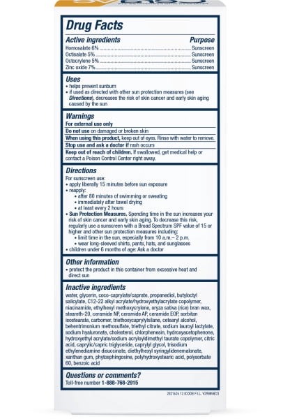 CeraVe Face Sunscreen Hydrating SPF 30 Broad Spectrum Hybrid Mineral Water Resistant Non-Comedogenic Lotion, 3 fl oz