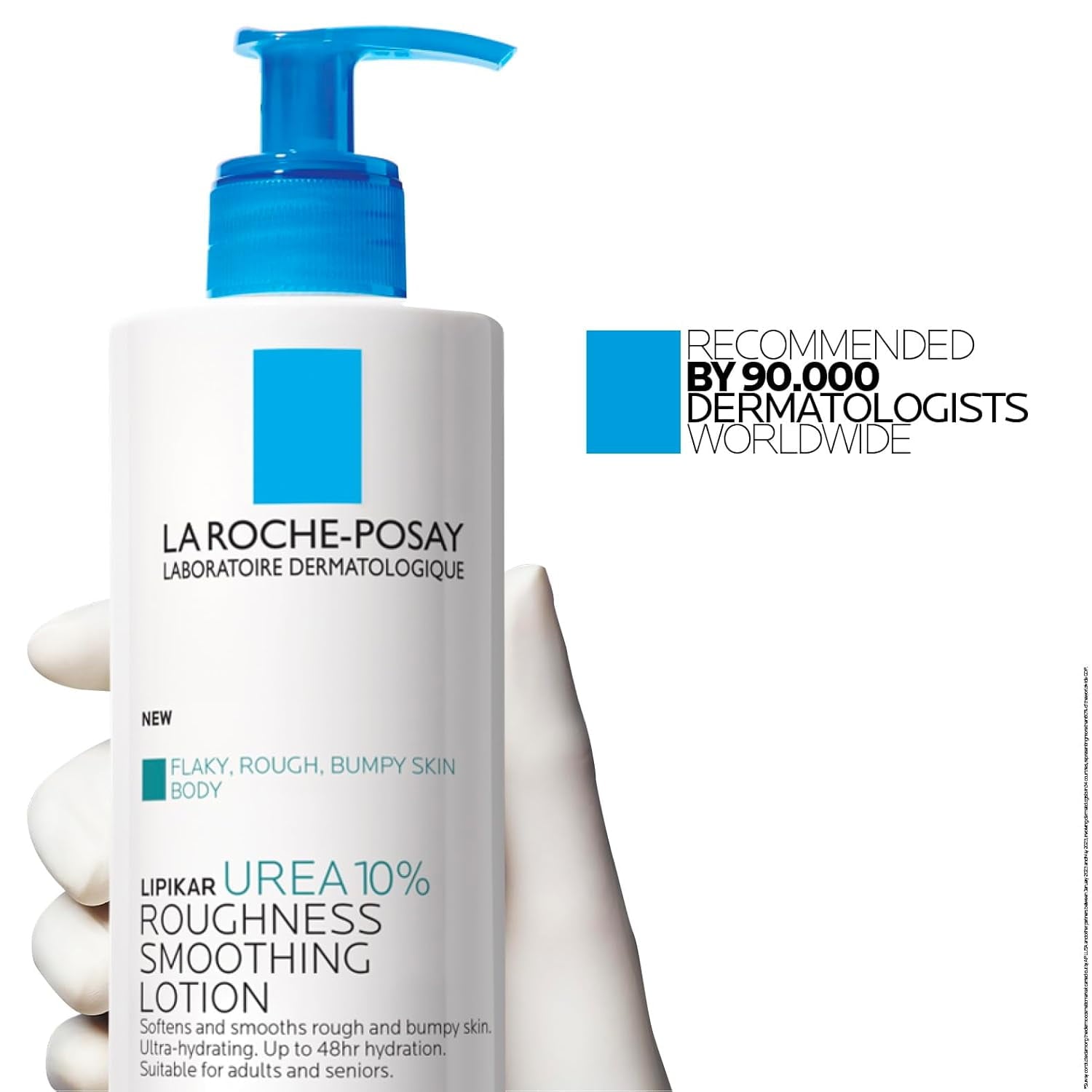 La Roche-Posay Lipikar Urea 10% Roughness Smoothing Body Lotion for Dry Skin, 13.52 fl oz