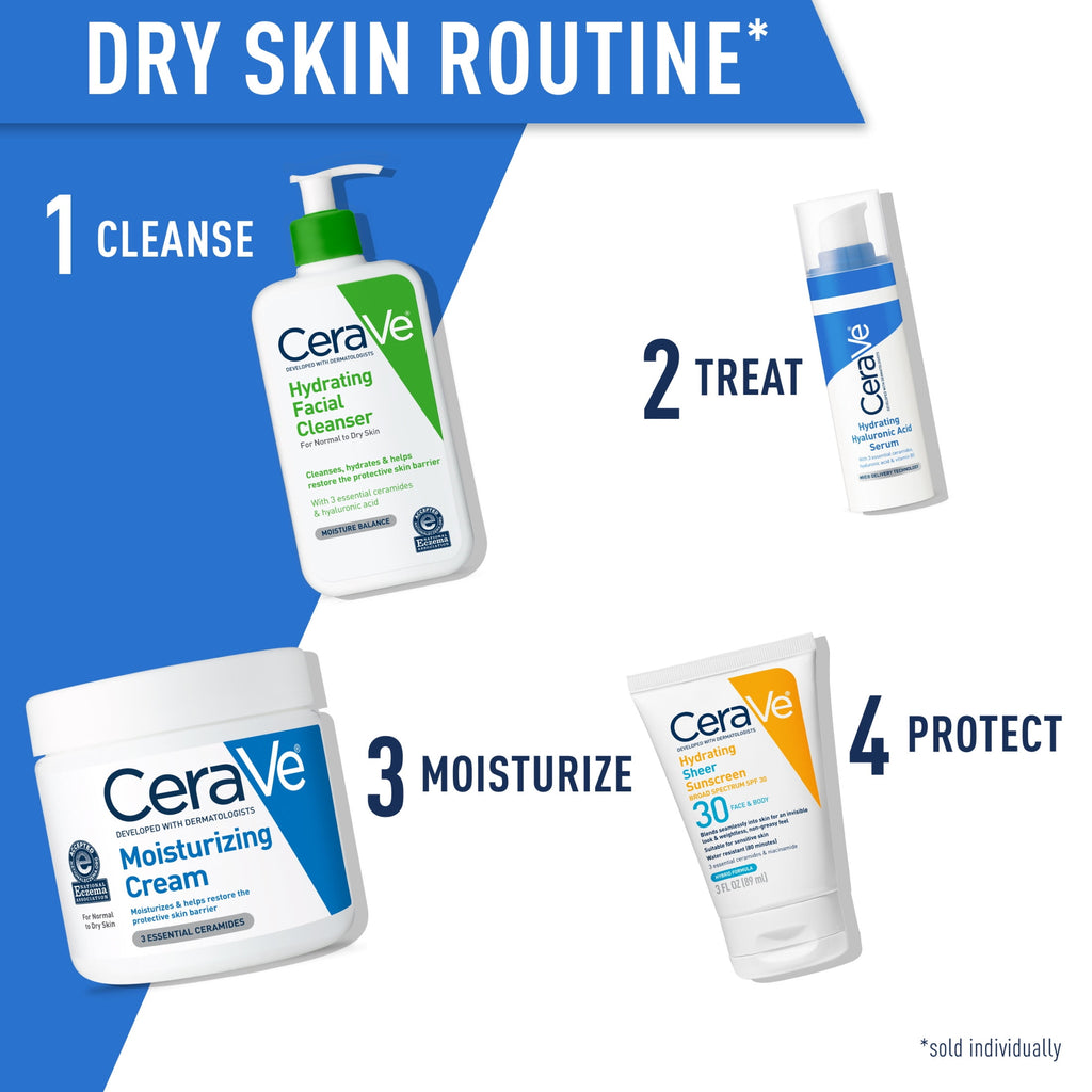 CeraVe Moisturizing Cream for Face & Body Normal to Very Dry Skin with Pump 16 oz