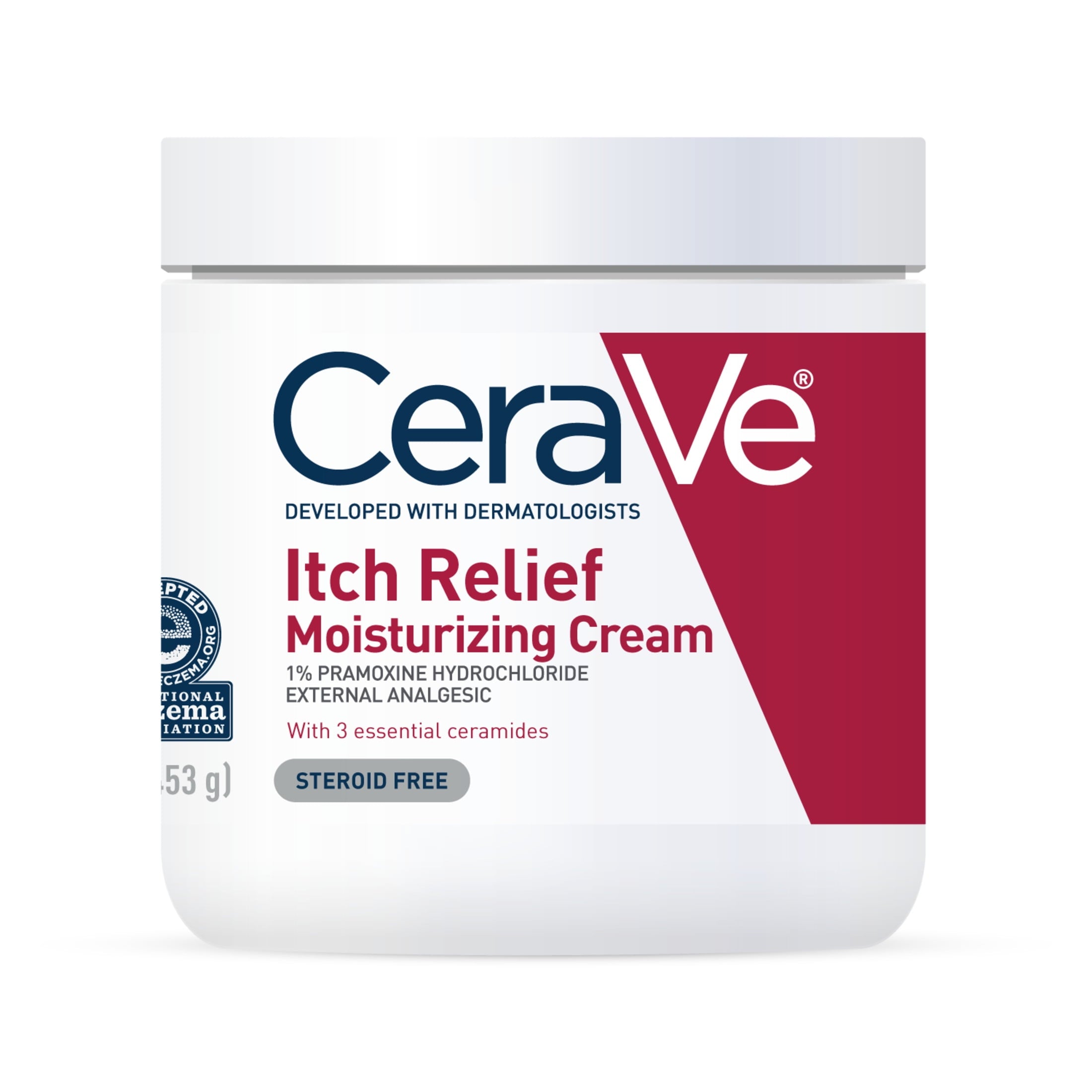 (3 pack) CeraVe Itch Relief Steroid-Free Body Cream 16 oz
