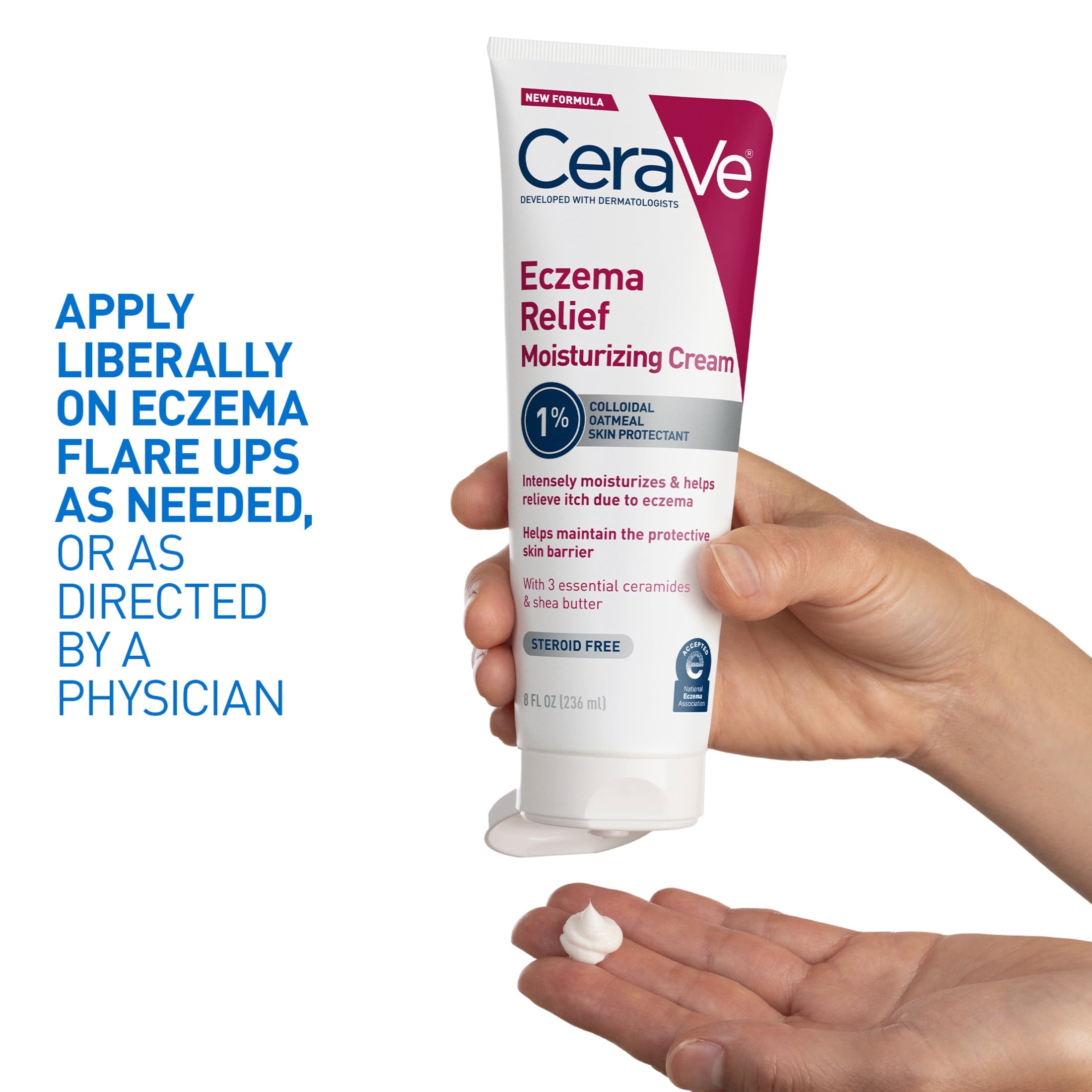 (3 pack) CeraVe Eczema Relief Moisturizing Cream 8 fl oz