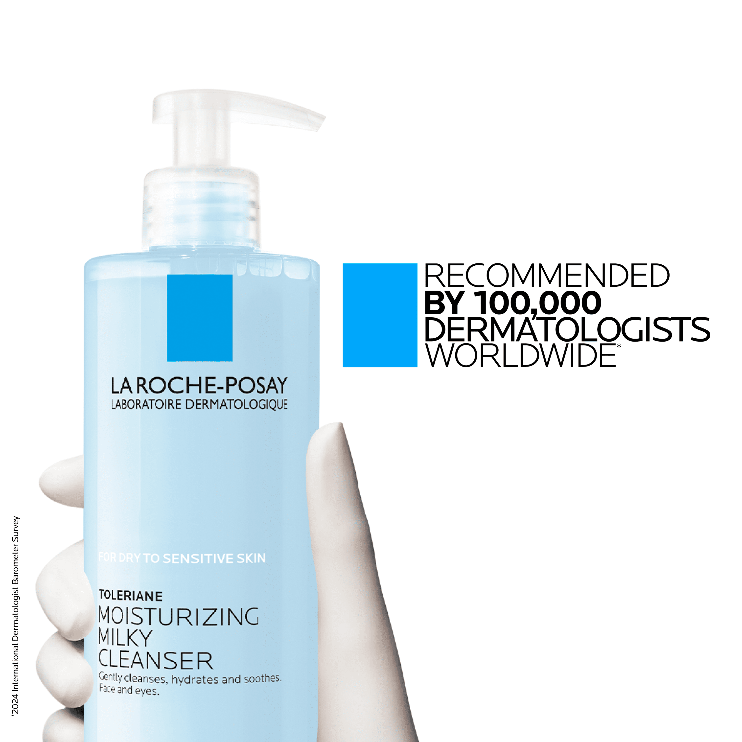 La Roche-Posay Toleriane Moisturizing Milky Facial Cleanser for Dry, Sensitive Skin, 13.5 fl oz