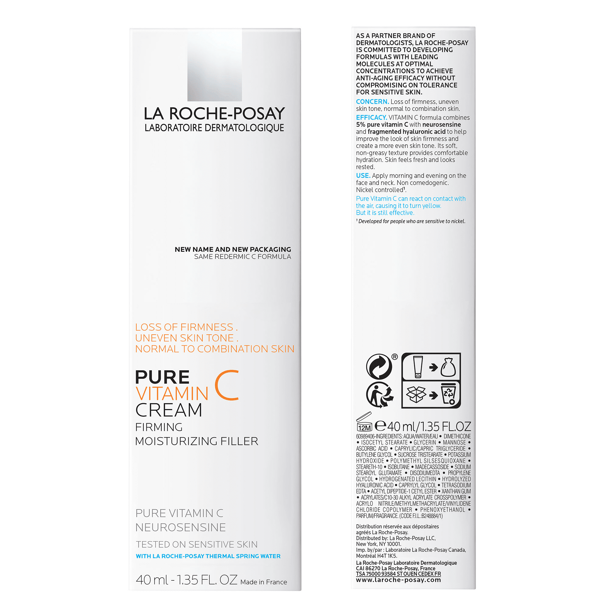 La Roche-Posay Pure Vitamin C Face Cream, 1.35 fl oz