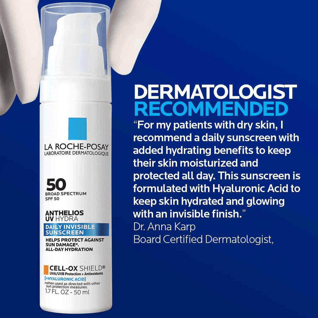 La Roche-Posay Anthelios UV Hydra Hydrating Facial Sunscreen SPF 50 with Hyaluronic Acid, 1.7 fl oz