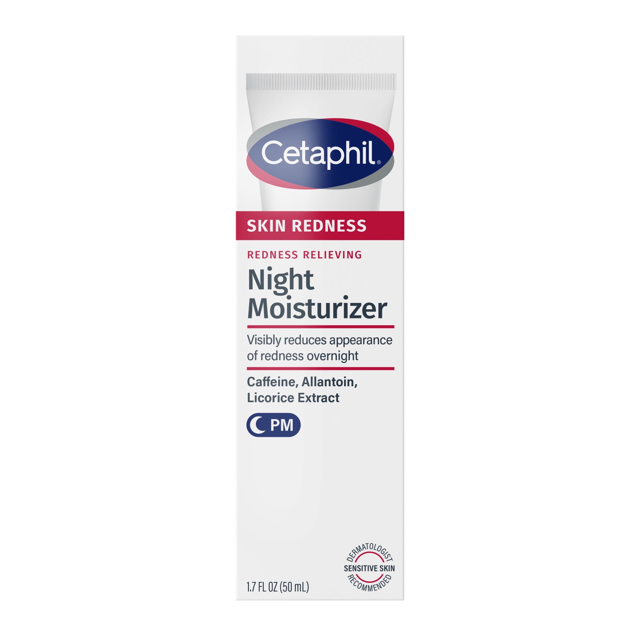 Cetaphil Redness Relieving Night Moisturizer SPF 40 For Dry, Redness-Prone Skin, 1.7 fl oz