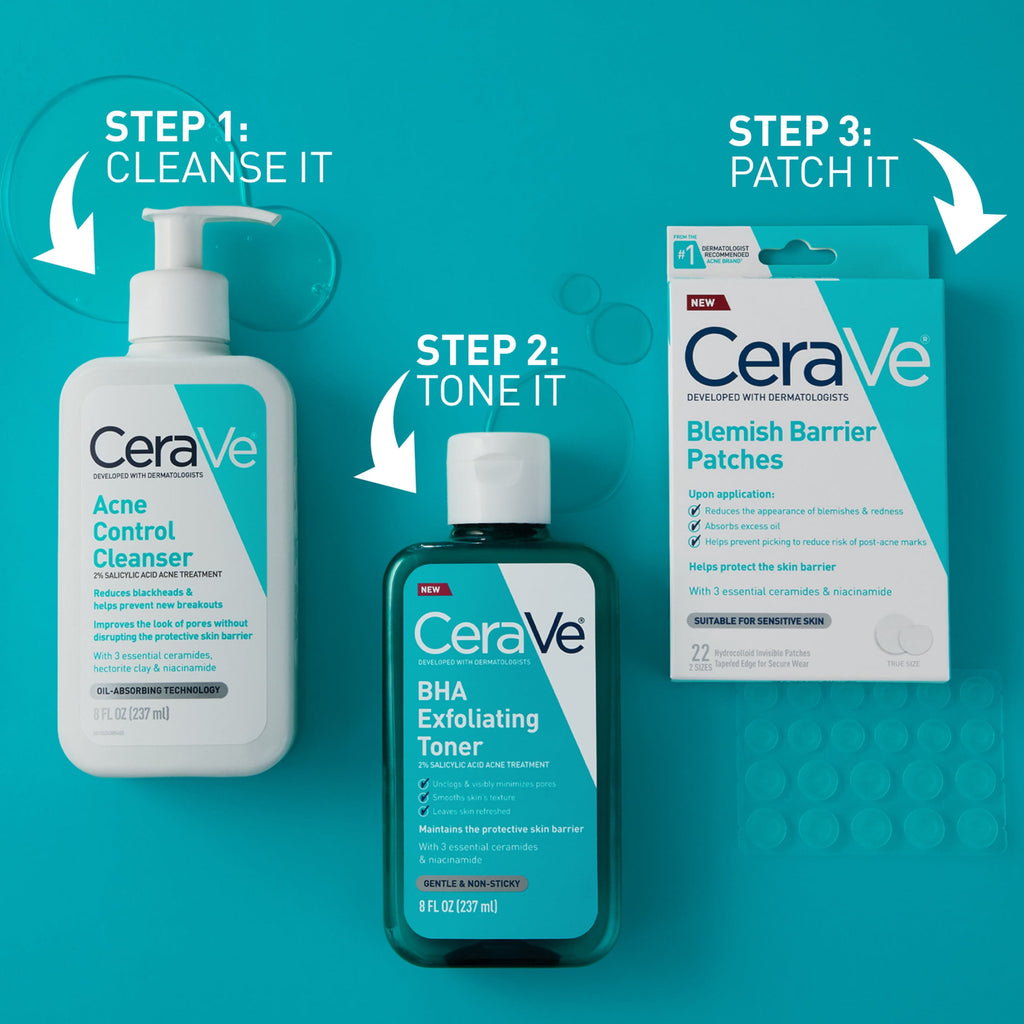 CeraVe BHA Exfoliating Facial Toner 2% Salicylic Acid Acne Treatment 8 fl oz