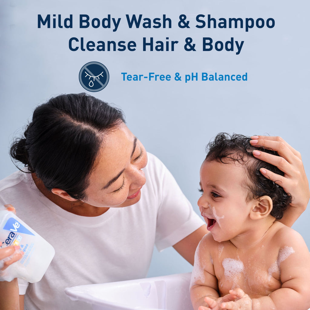 CeraVe Baby Wash & Shampoo, Tear-Free Cleanser for Sensitive Skin, 8 fl oz