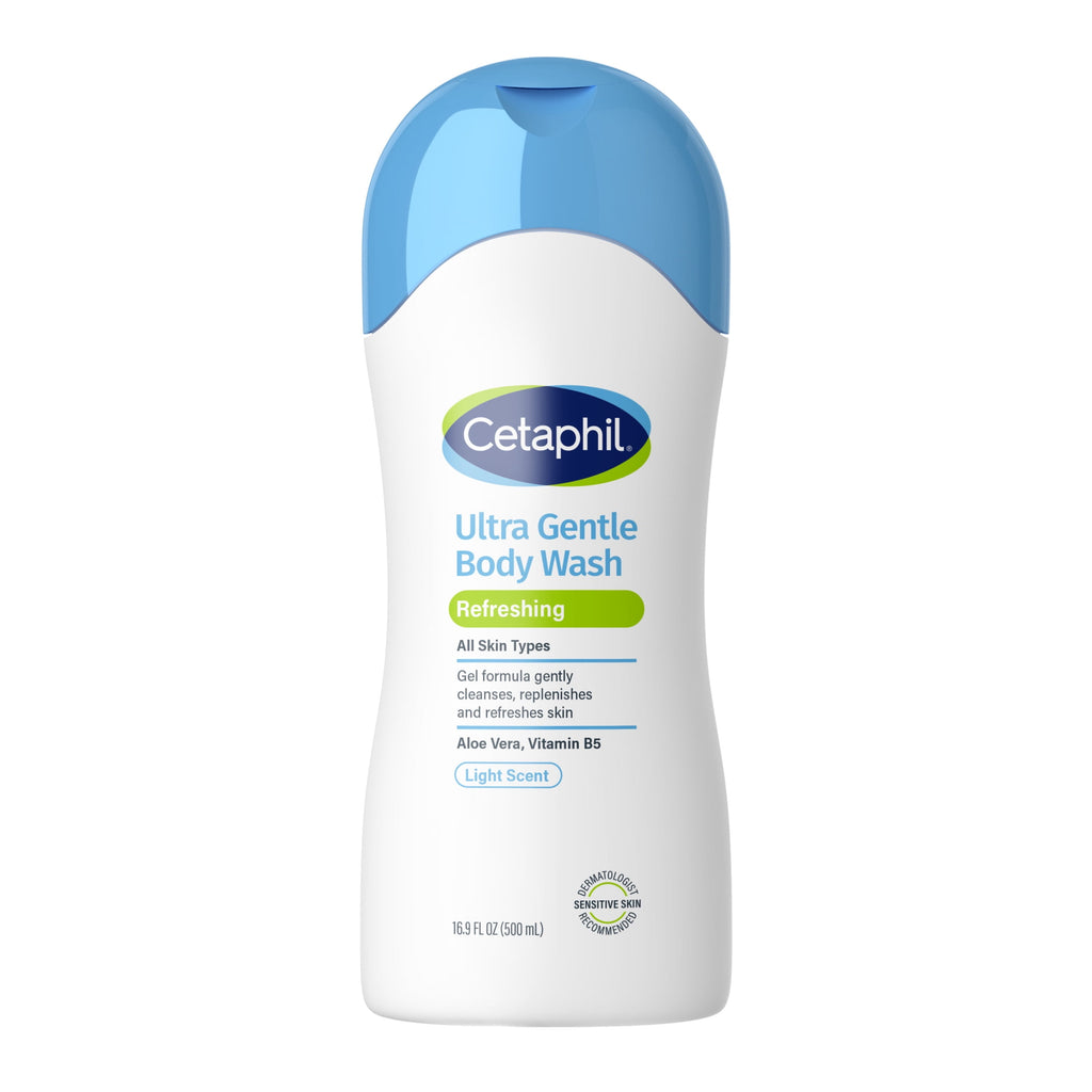 Cetaphil Ultra Gentle Refreshing Body Wash, Refreshing Scent For Dry to Normal, Sensitive Skin, 16.9 fl oz