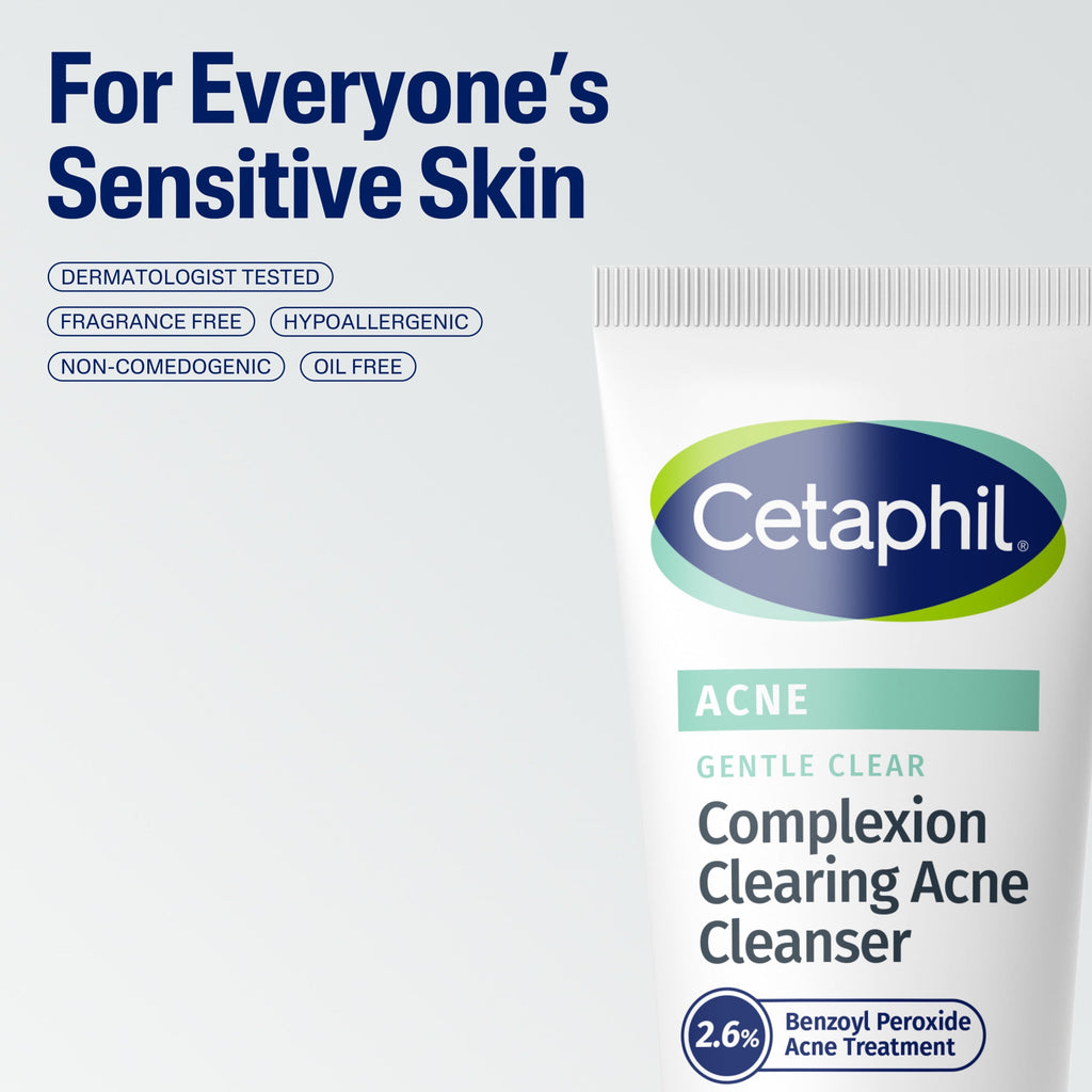 Cetaphil Gentle Clear Complexion-Clearing BPO Acne Cleanser for Sensitive Skin, 4.2 oz