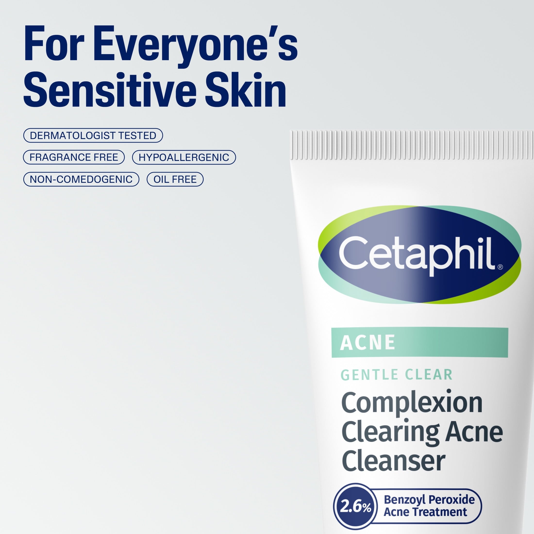 Cetaphil Gentle Clear Complexion-Clearing BPO Acne Cleanser for Sensitive Skin, 4.2 oz