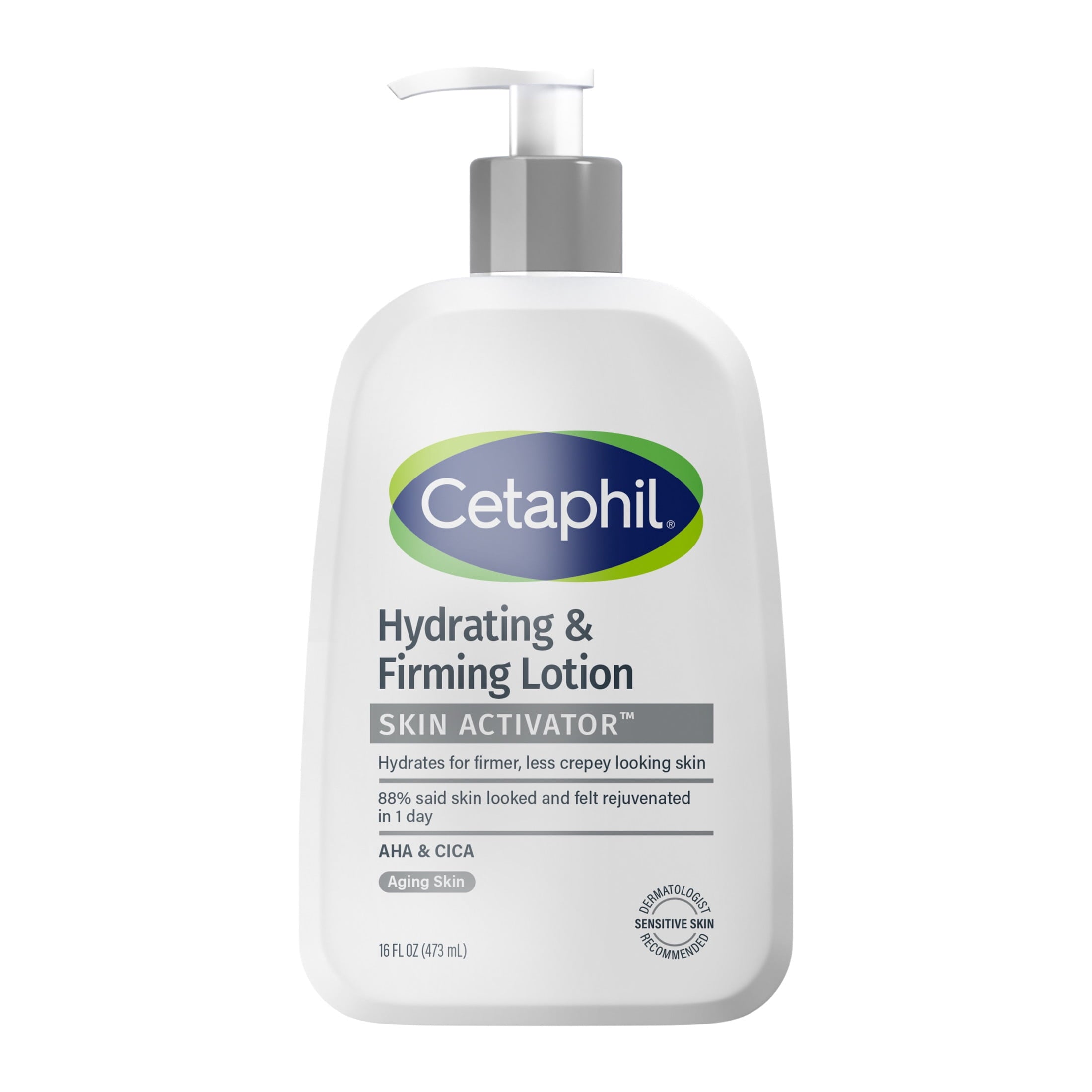 CETAPHIL Skin Activator Hydrating & Firming Body Lotion, Mandelic Acid (AHA) and Centella Asiatica (CICA) Body Moisturizer, Hydrates and Firms Aging Skin, Anti-Aging Body Skin Care, 16 oz
