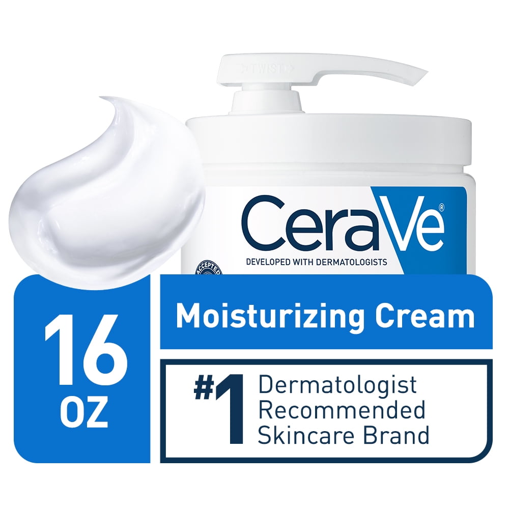 (3 pack) CeraVe Moisturizing Cream with Pump, Body Cream for Dry Skin, 16 oz.
