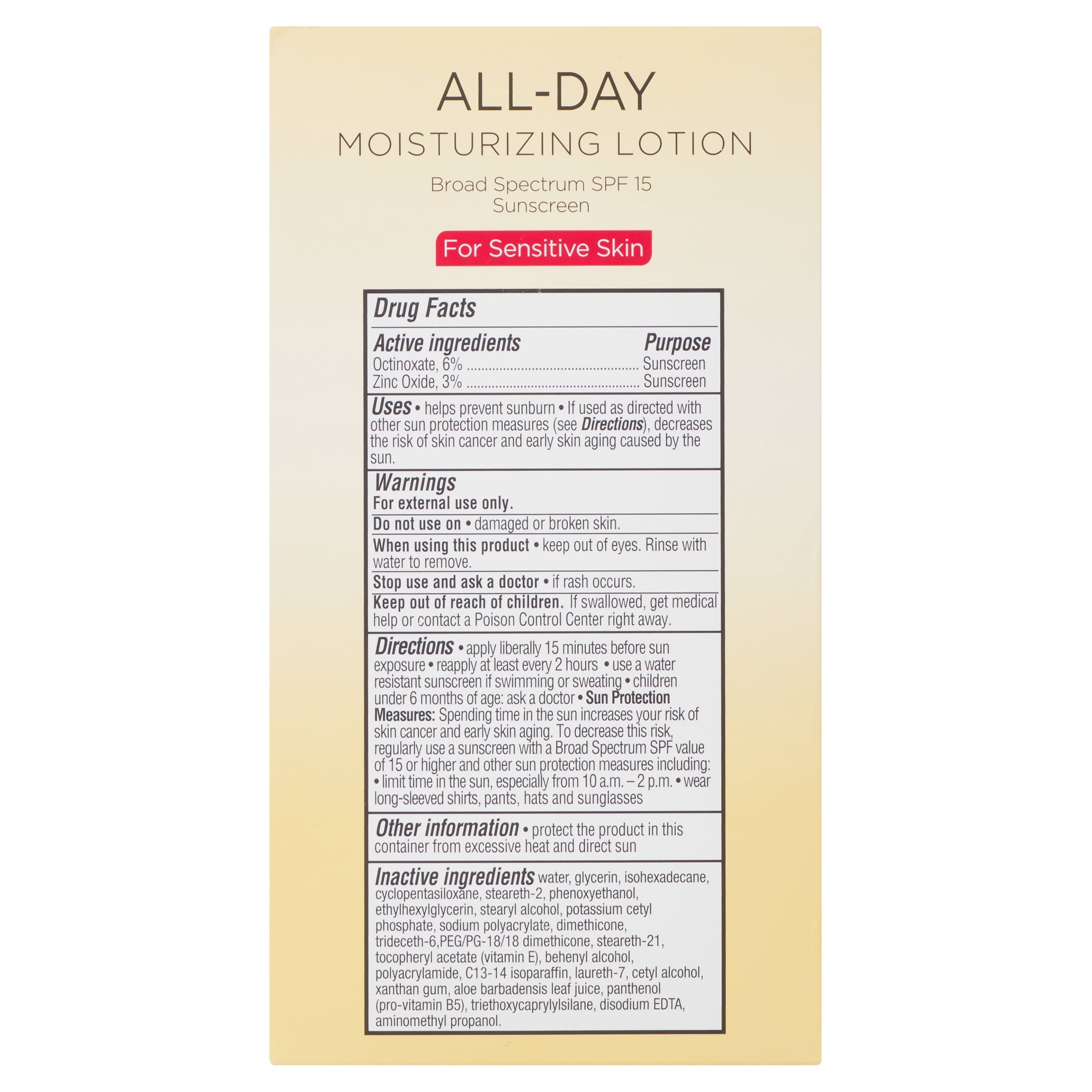 Equate Beauty All-Day Broad Spectrum Sunscreen Moisturizing Lotion, SPF 15, 6 fl oz