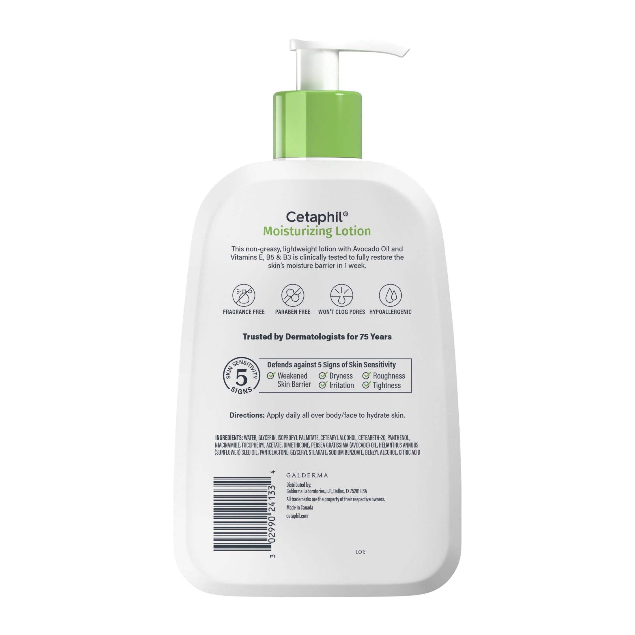 Cetaphil Moisturizing Face and Body Lotion for Normal to Dry Skin, Hydrating Fragrance Free, 16 fl oz