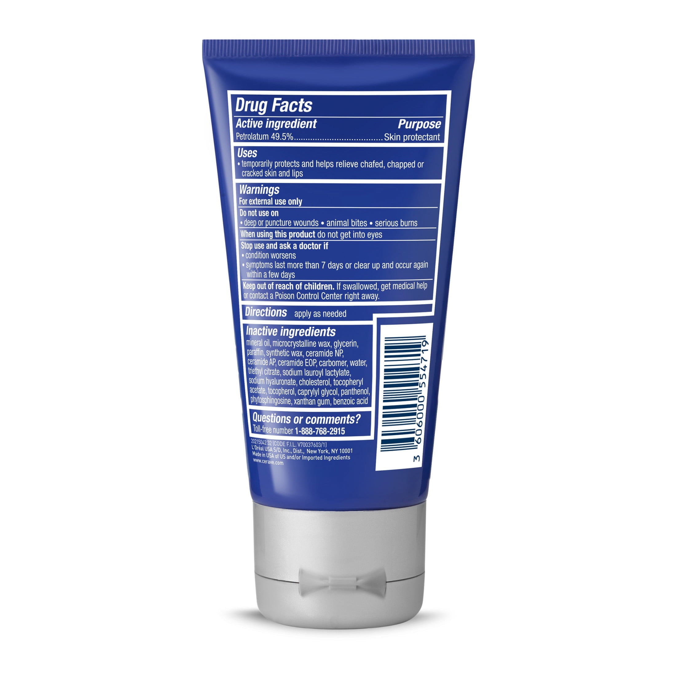 CeraVe Skin Care Healing with Petrolatum for Long-Lasting Dry Cracked Skin Relief Ointment 1.89 oz