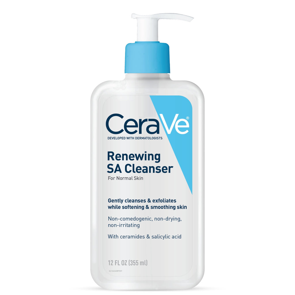 CeraVe Renewing SA Cleanser + Daily Moisturizing Lotion Bundle, 12 oz