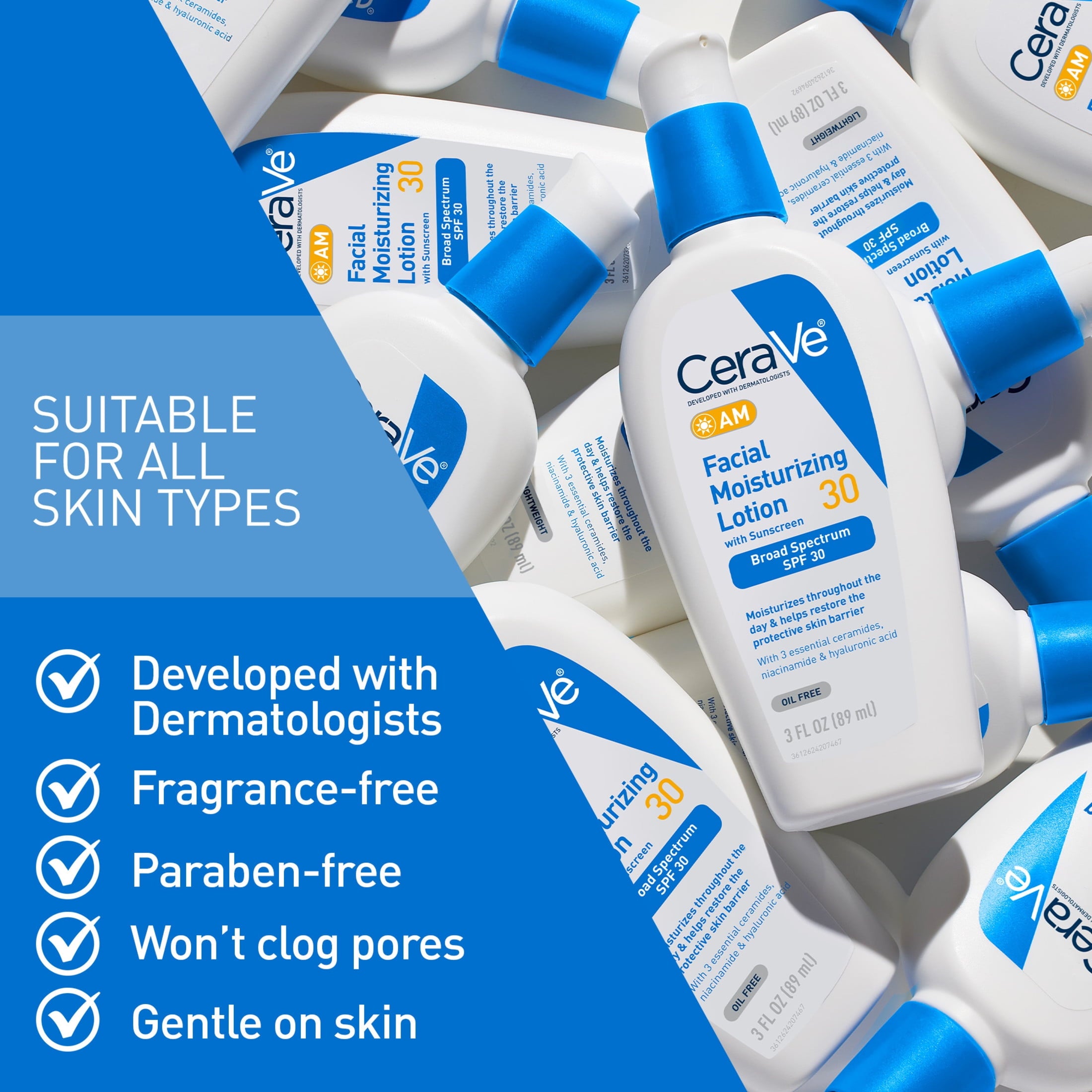 CeraVe AM Facial Moisturizer Lotion SPF 30 Normal to Oily Skin 2 fl oz