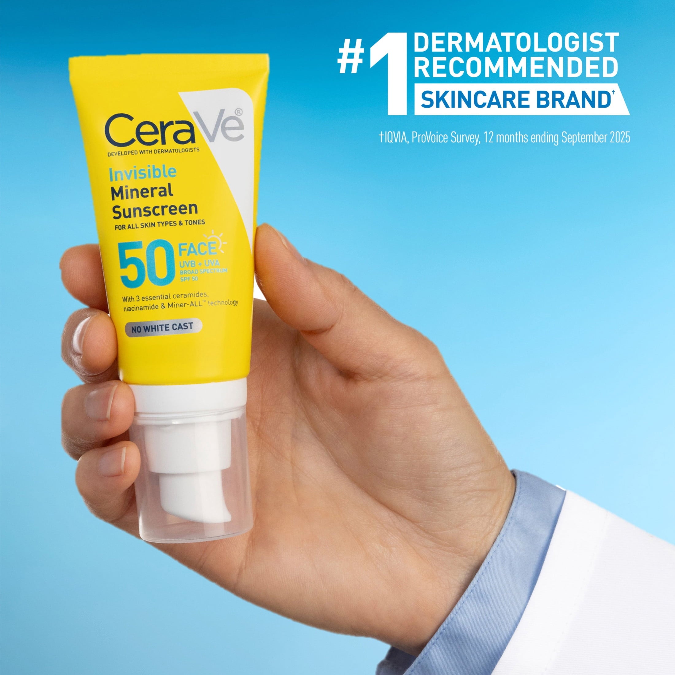 CeraVe Invisible Mineral Sunscreen SPF 50 Face Lotion 1.62 oz