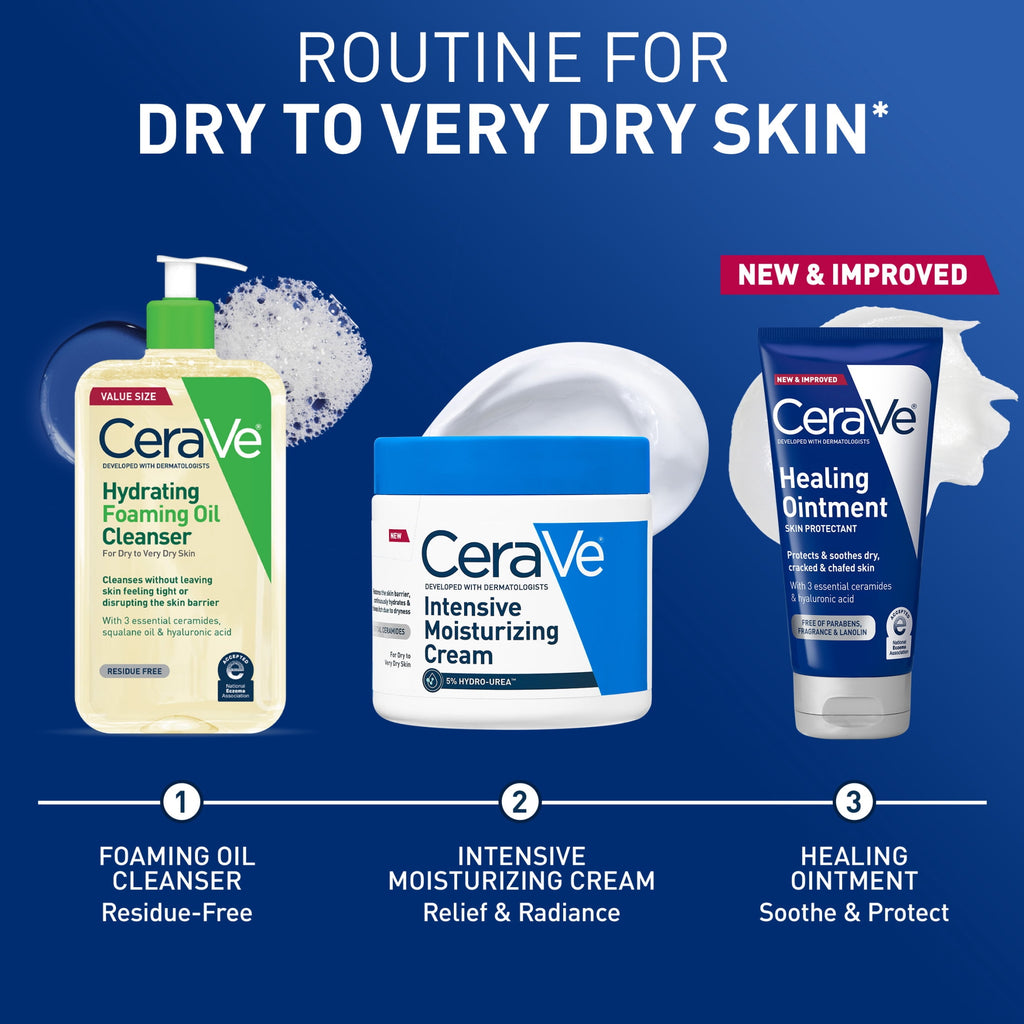 CeraVe Skin Care Healing with Petrolatum for Long-Lasting Dry Cracked Skin Relief Ointment 1.89 oz