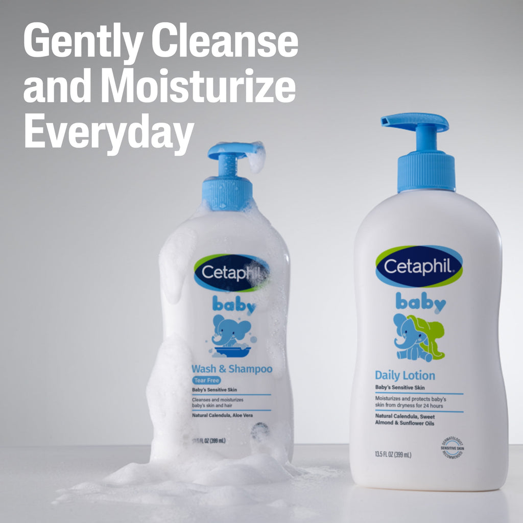 Cetaphil Baby Moisturizing Shampoo and Body Wash with Aloe Vera&nbsp;and Natural Calendula, 13.5 fl oz