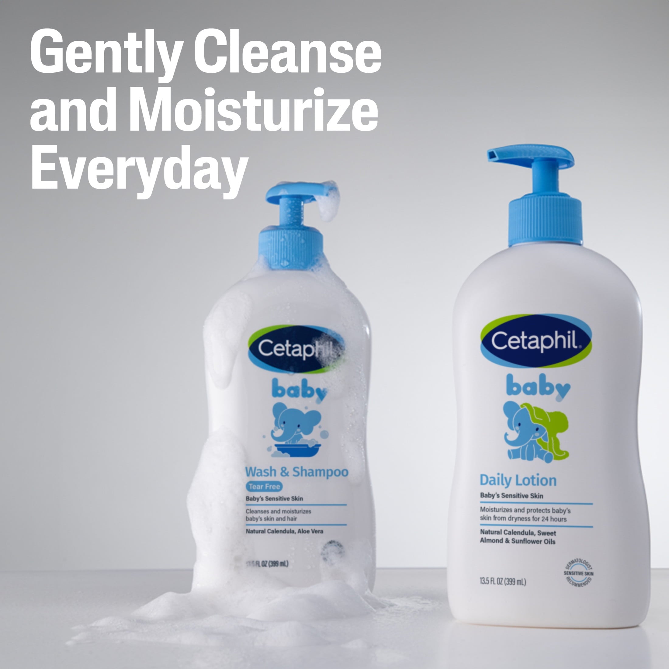 Cetaphil Baby Moisturizing Shampoo and Body Wash with Aloe Vera&nbsp;and Natural Calendula, 13.5 fl oz