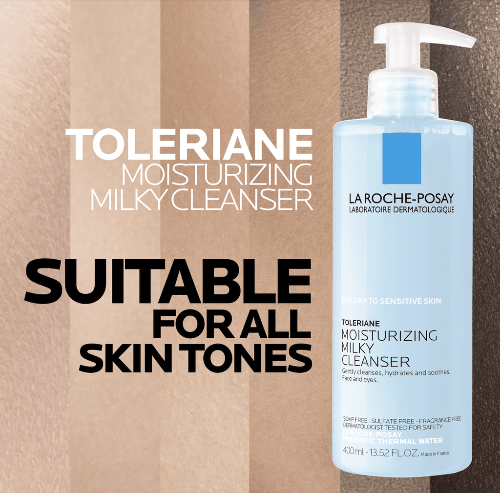 La Roche-Posay Toleriane Moisturizing Milky Facial Cleanser for Dry, Sensitive Skin, 13.5 fl oz