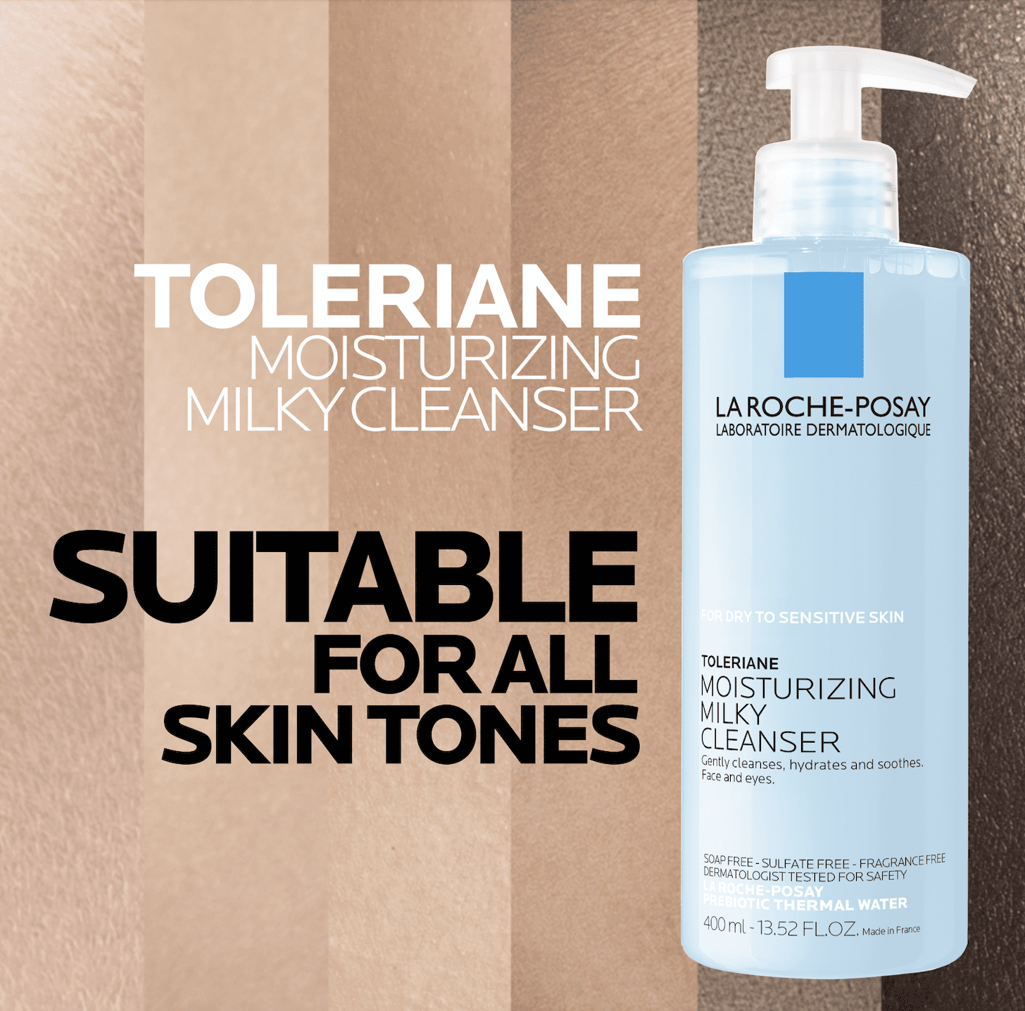 La Roche-Posay Toleriane Moisturizing Milky Facial Cleanser for Dry, Sensitive Skin, 13.5 fl oz