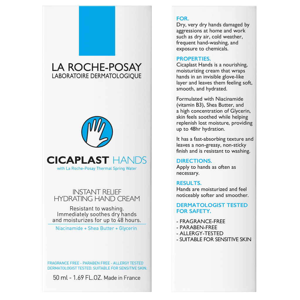 La Roche-Posay Cicaplast Hand Cream for Dry Hands, 1.69 fl oz