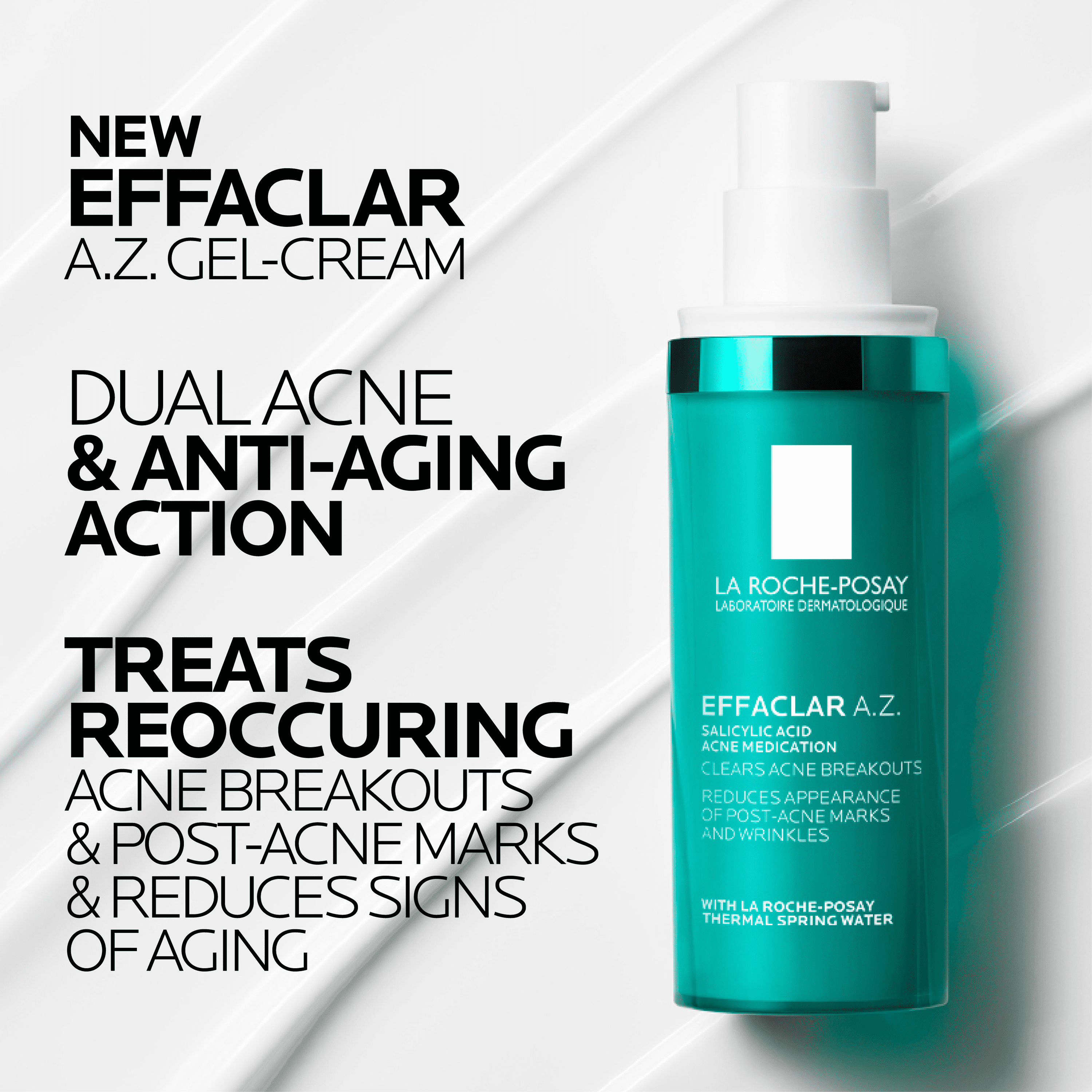 La Roche-Posay Effaclar AZ Acne Treatment Gel for Blemishes and Dark Spots with Salicylic Acid, 1.35 fl oz