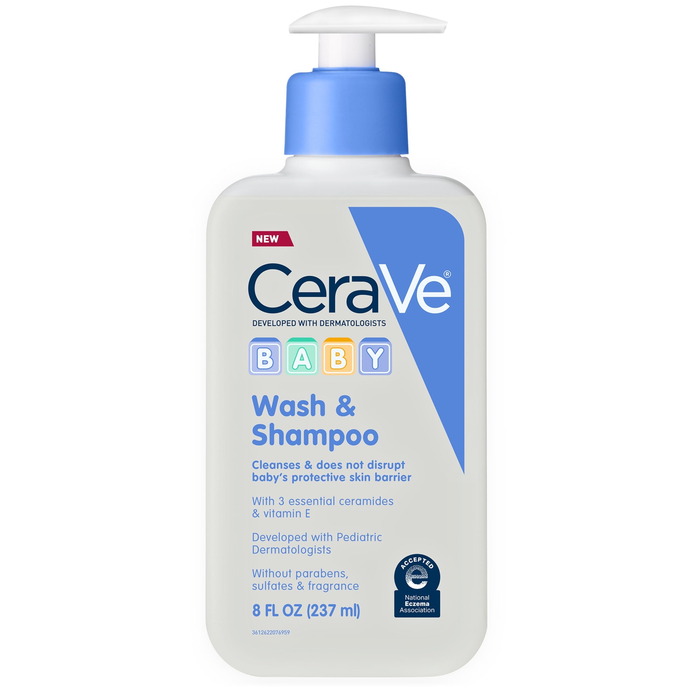 CeraVe Baby Essentials Bundle: Wash & Shampoo (8 fl oz) + Healing Ointment (3 oz) + Moisturizing Lotion (8 oz)