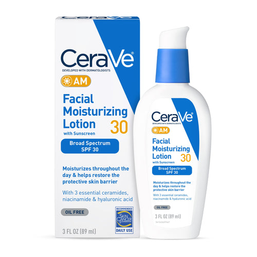(2 pack) CeraVe AM Face Moisturizer with Broad Spectrum Protection, SPF 30,3 oz