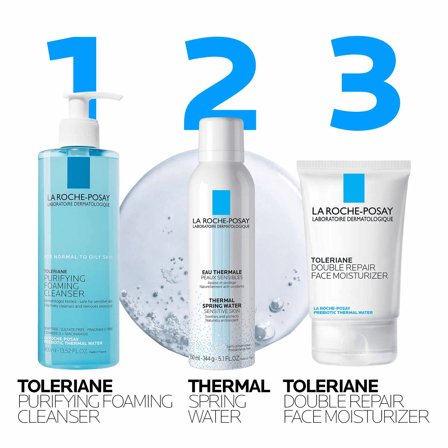 La Roche-Posay Toleriane Purifying Foaming Face Wash for Oily and Normal Skin, Oil-Free Facial Cleanser,13.52 fl oz