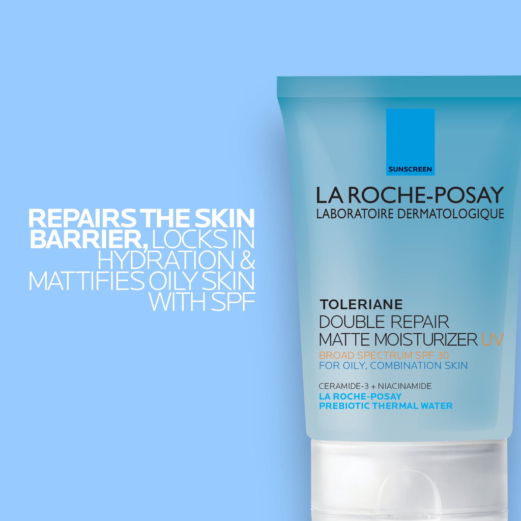 La Roche-Posay Toleriane Double Repair Oil-Free Matte Face Moisturizer SPF 30 for Oily Skin, 3.38 fl oz