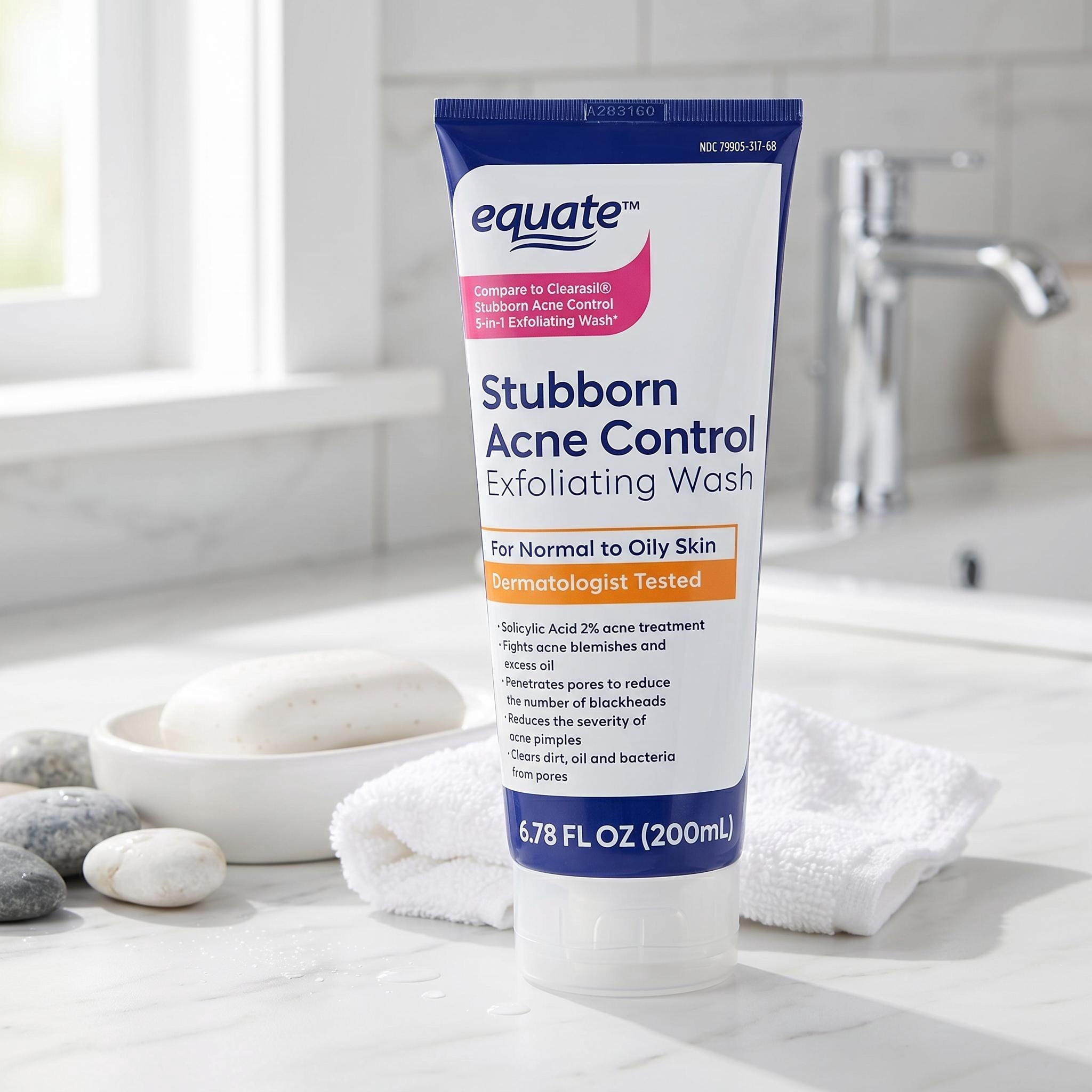 Equate Stubborn Acne Control Exfoliating Wash with Salicylic Acid, 6.78 fl oz