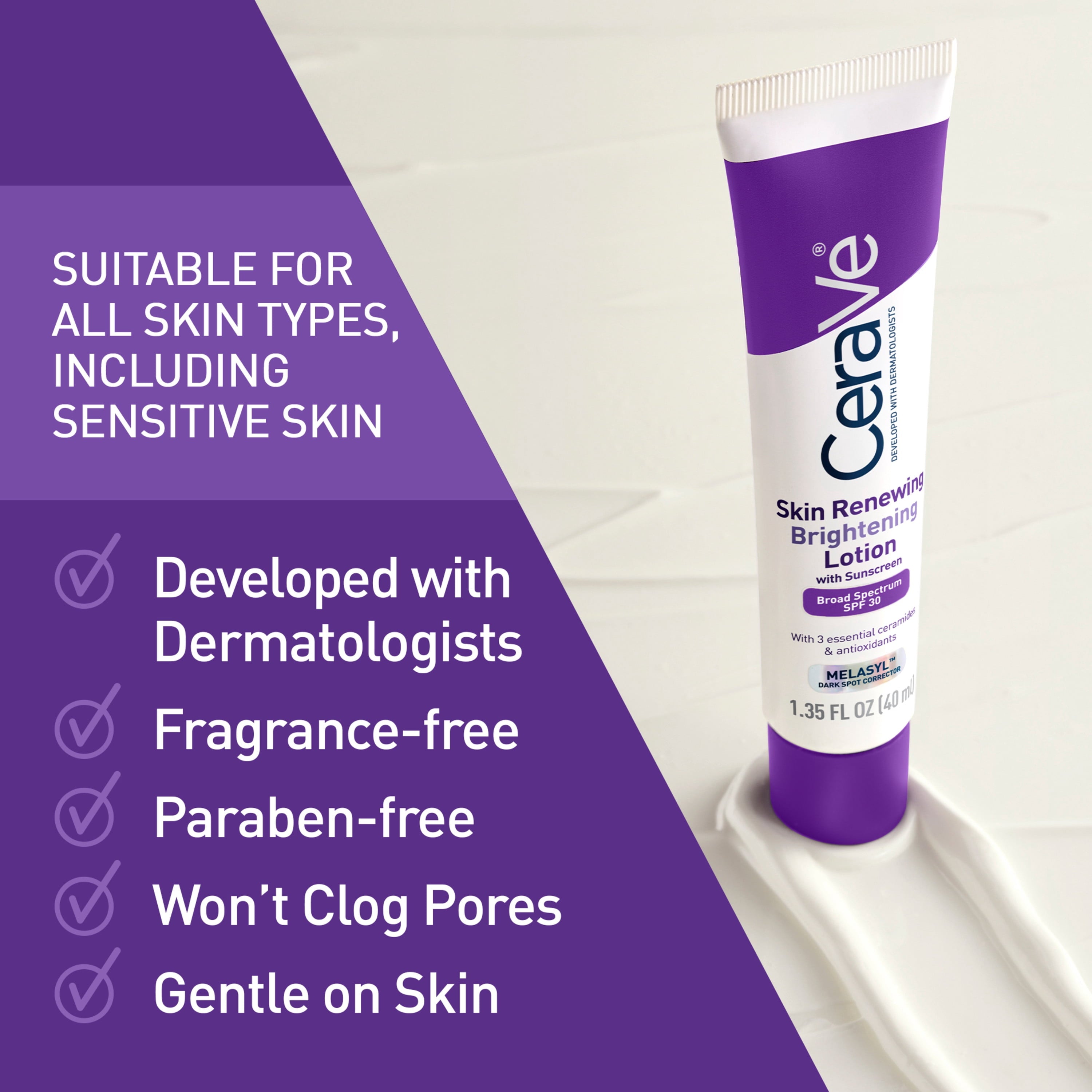 CeraVe Skin Renewing Brightening Lotion SPF 30 1.35 fl oz