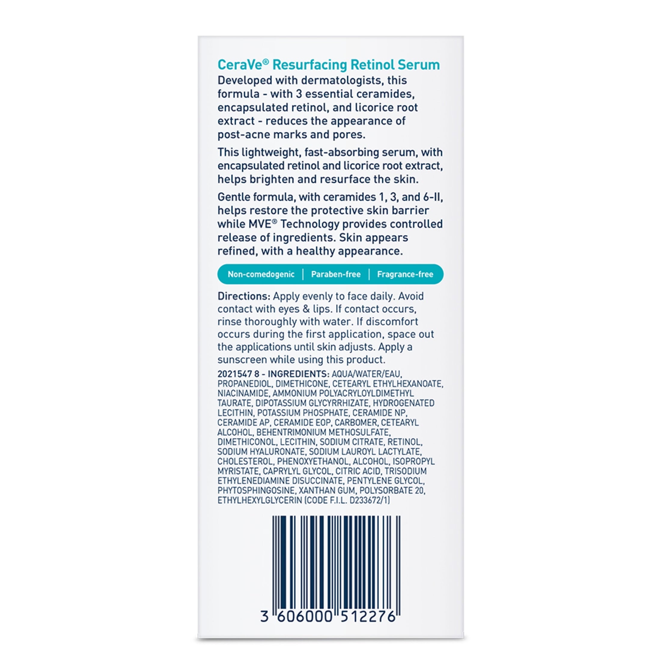 CeraVe Resurfacing Retinol Face Serum for Post-Acne Marks & Pores, 1 fl oz