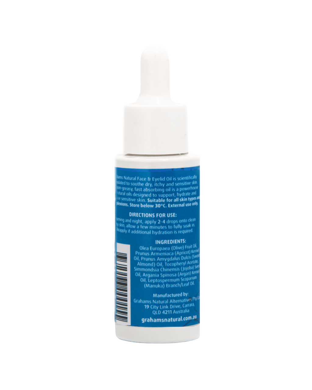 Grahams Natural Face & Eyelid Oil - Hydrating & Nourishing Relief for Eczema-Prone Skin & Dermatitis (1 x 50ml)