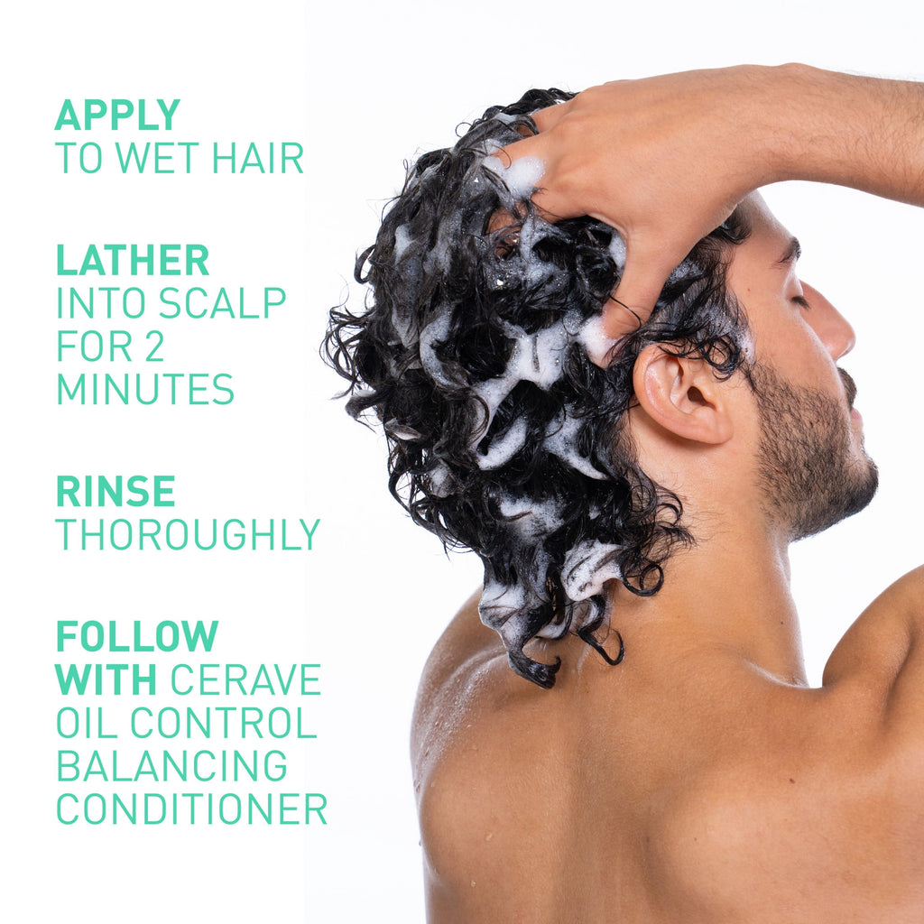 CeraVe Oil Control Balancing Shampoo for Normal to Oily Scalp & Hair, 12 fl oz