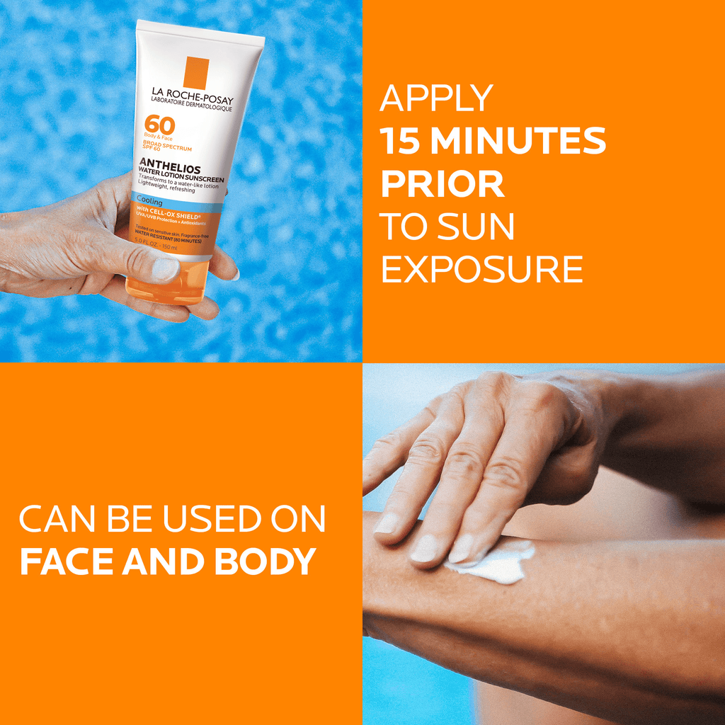 La Roche-Posay Anthelios Cooling Water Sunscreen Lotion SPF 60, 5.0 fl oz