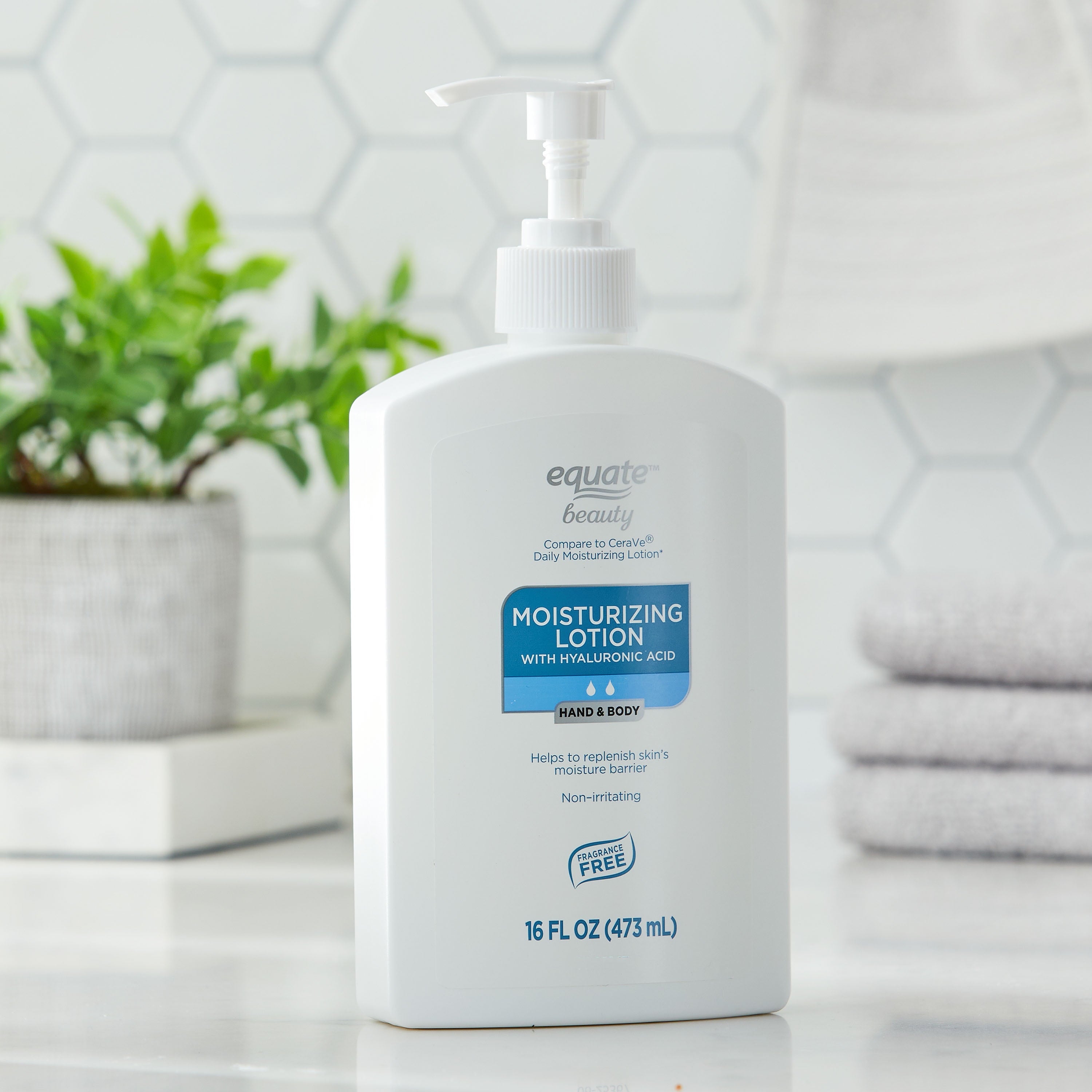 (4 pack) Equate Beauty Moisturizing Lotion with Hyaluronic Acid, 16 fl oz