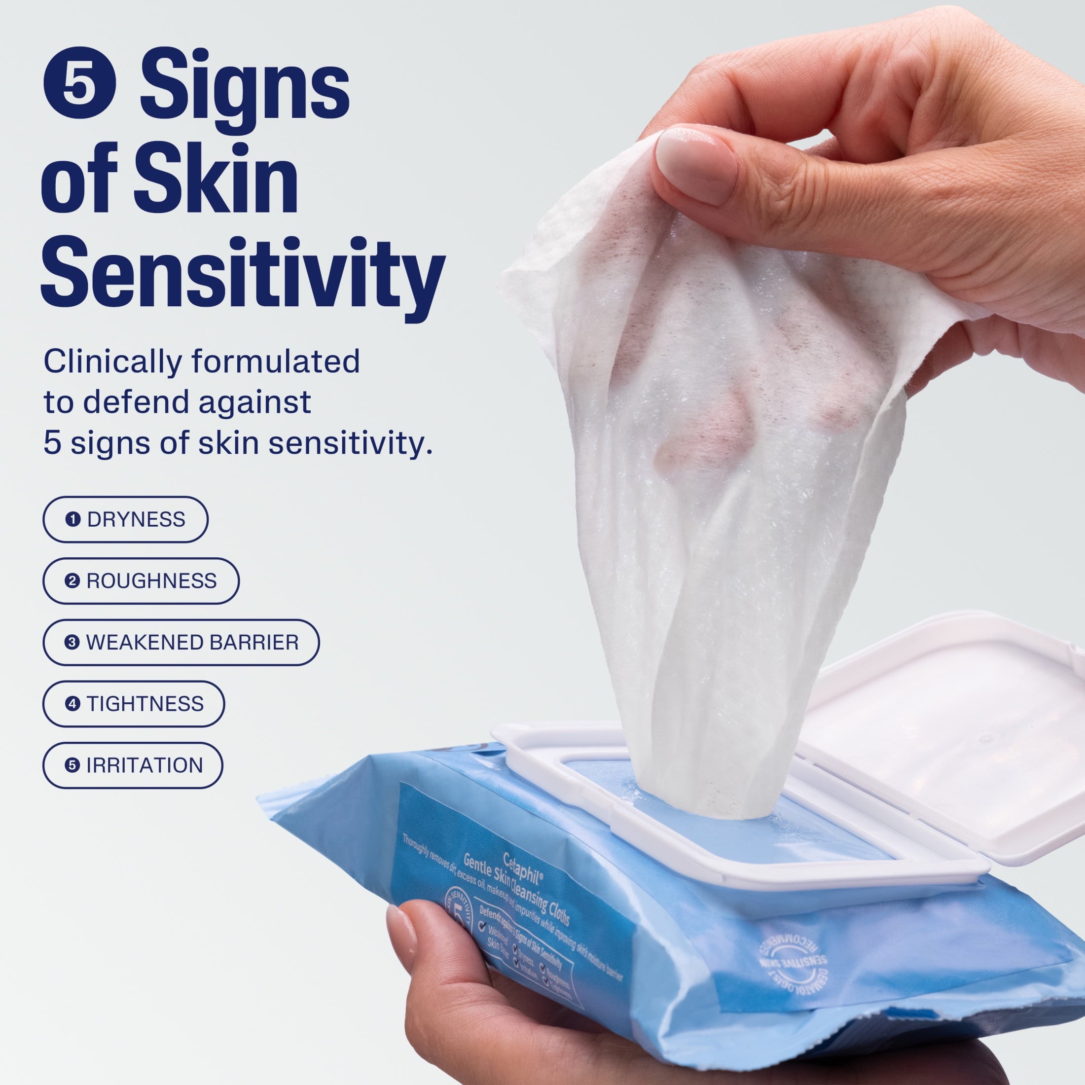 Cetaphil Gentle Skin Cleansing Cloths, 25 ct, Fragrance Free Face and Body Wipes