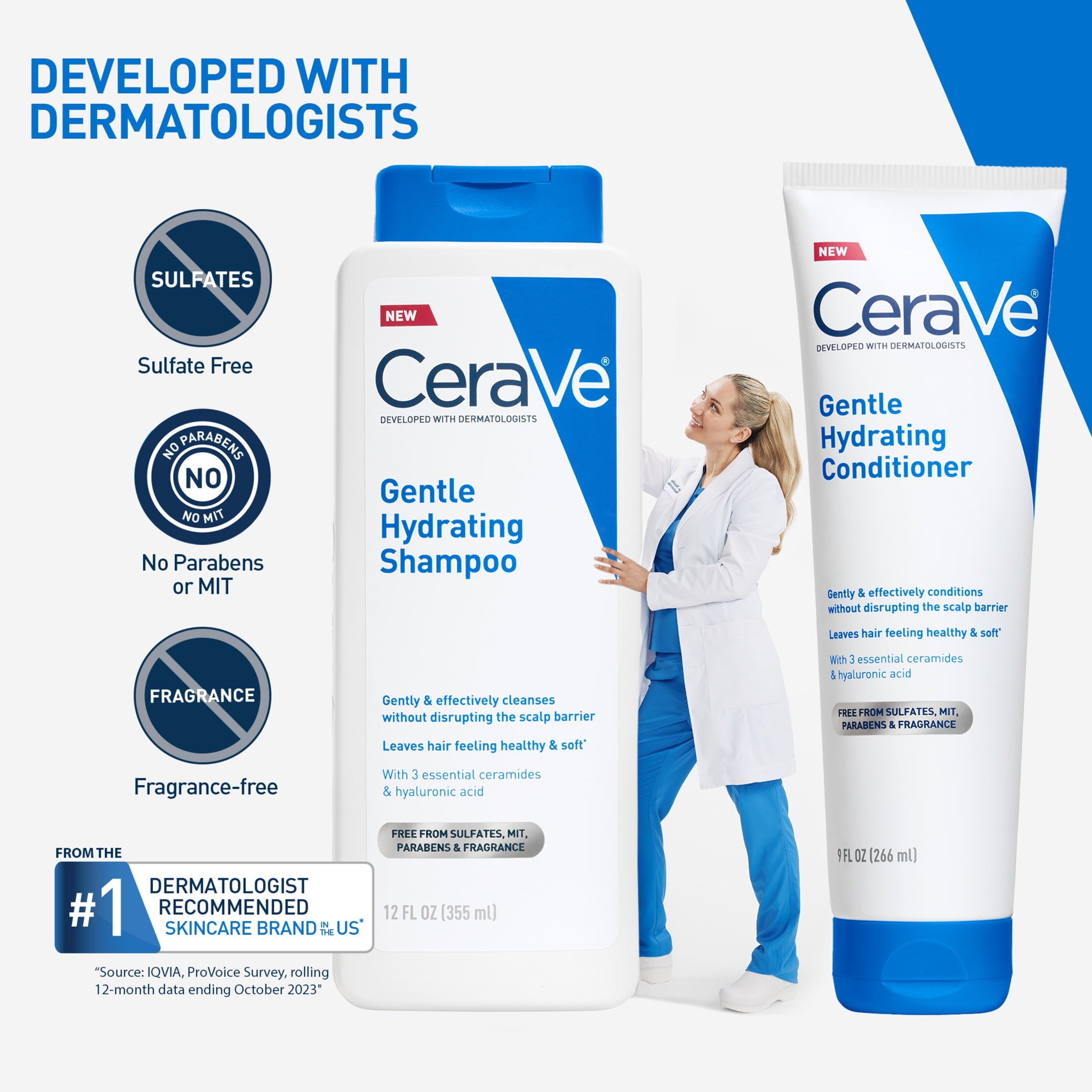 CeraVe Daily Moisturizing Lotion 12 oz, Gentle Hydrating Shampoo & Conditioner (2 x 1oz)