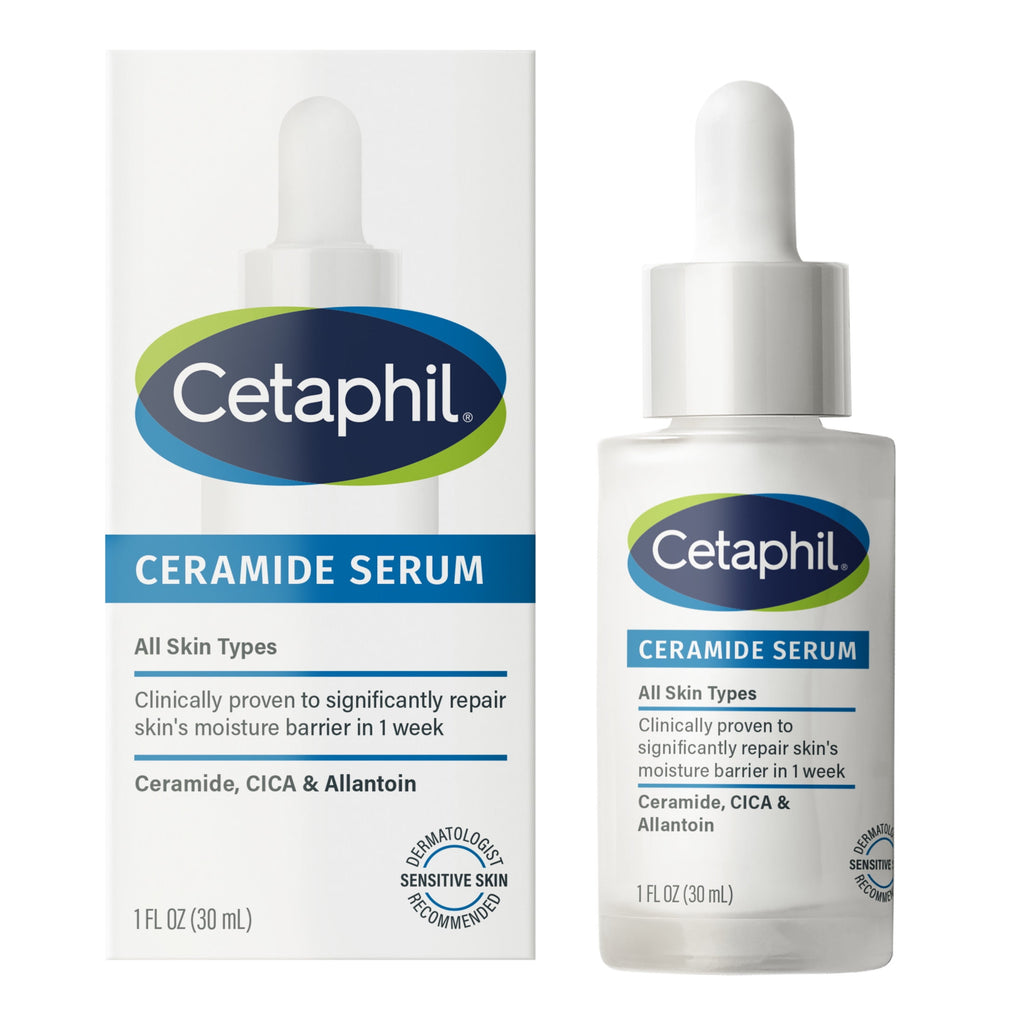 CETAPHIL Ceramide Face Serum, Lightweight Serum for All Skin Types, Ceramides, CICA & Allantoin, 1 fl oz